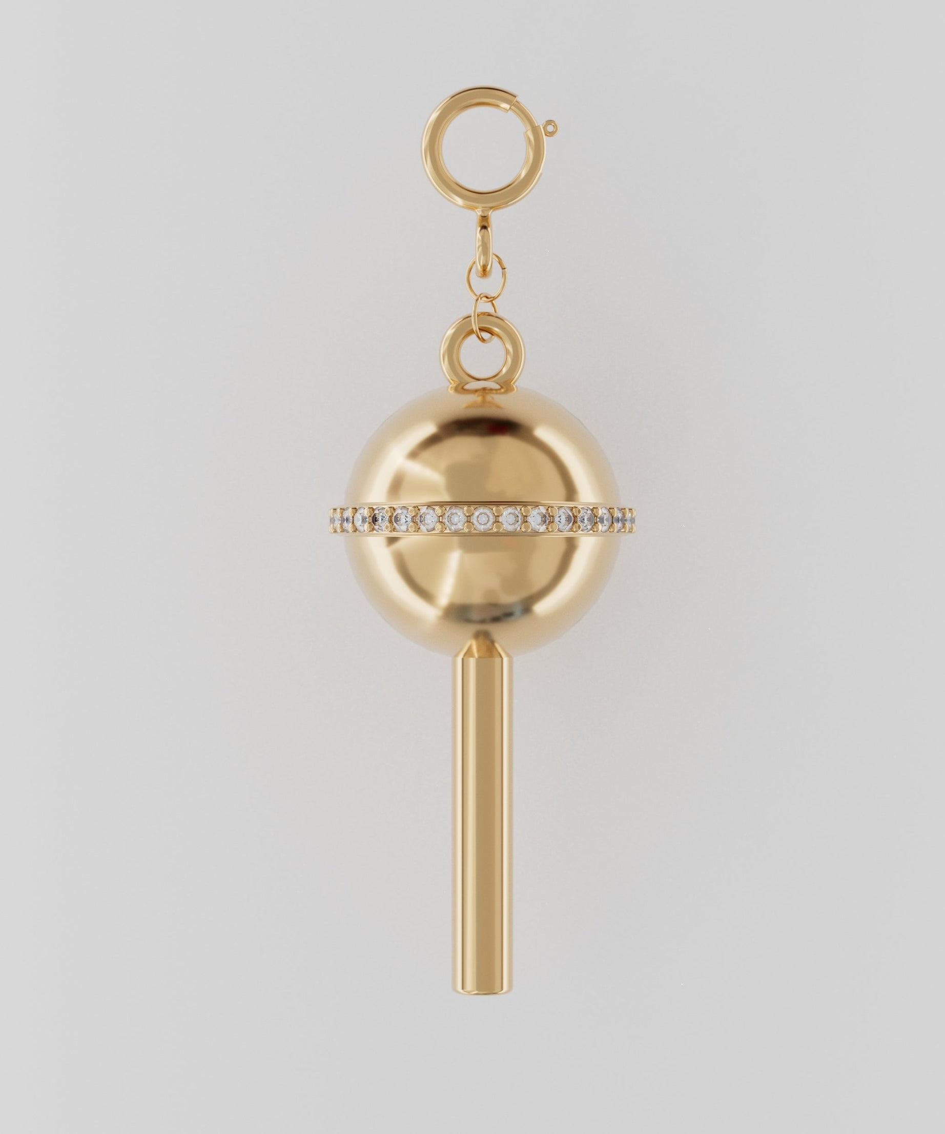 18K Gold Lollipop with Diamond Rim