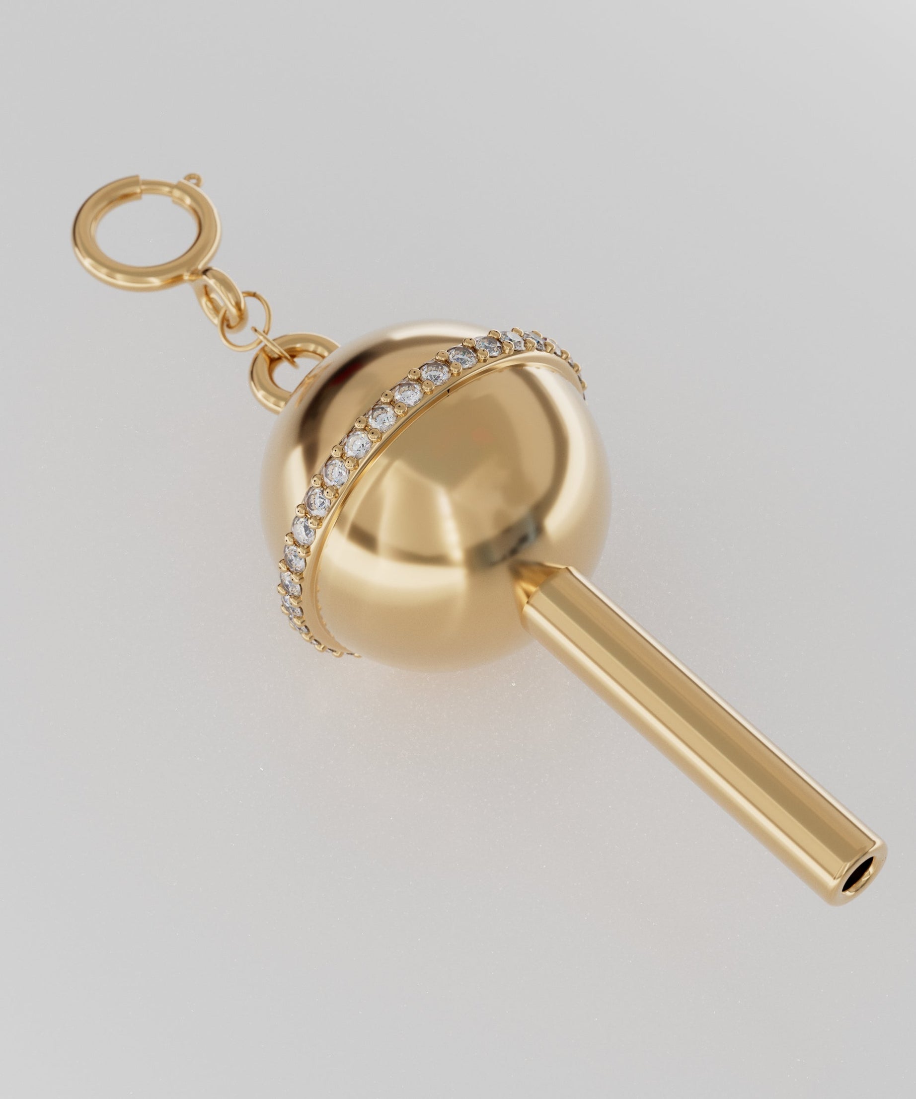 18K Gold Lollipop with Diamond Rim