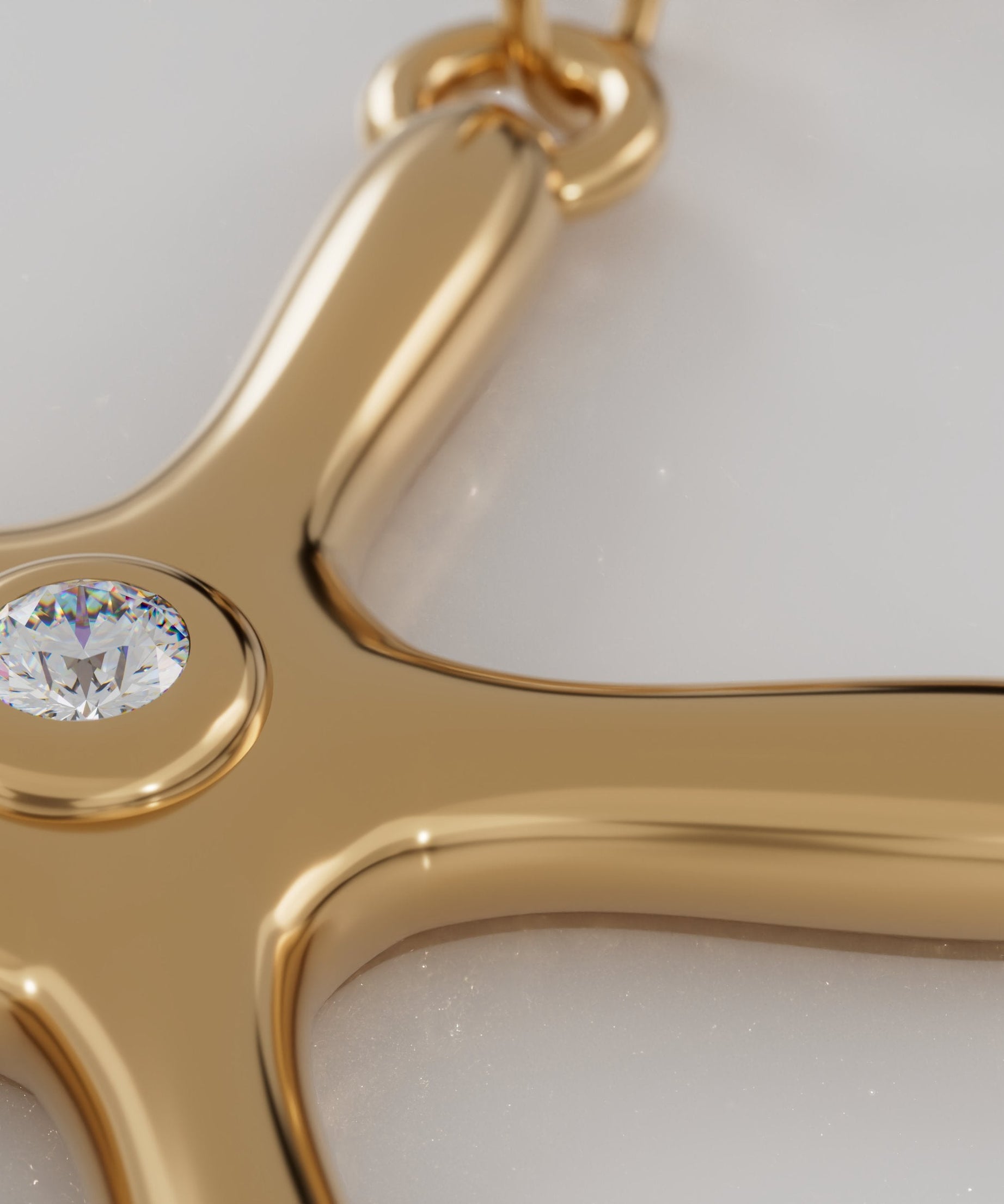 18K Gold G Star with Diamond
