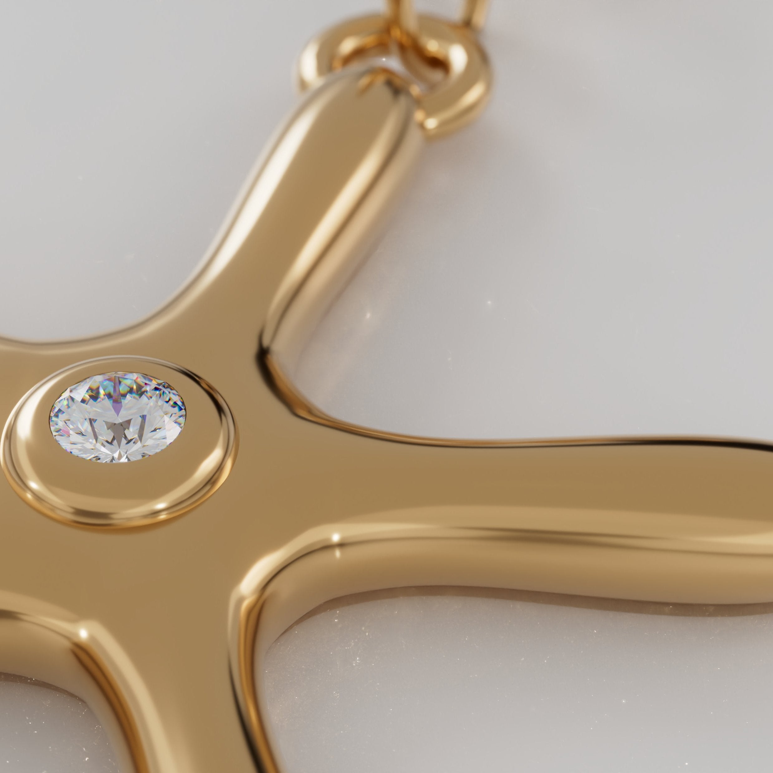 18K Gold G Star with Diamond