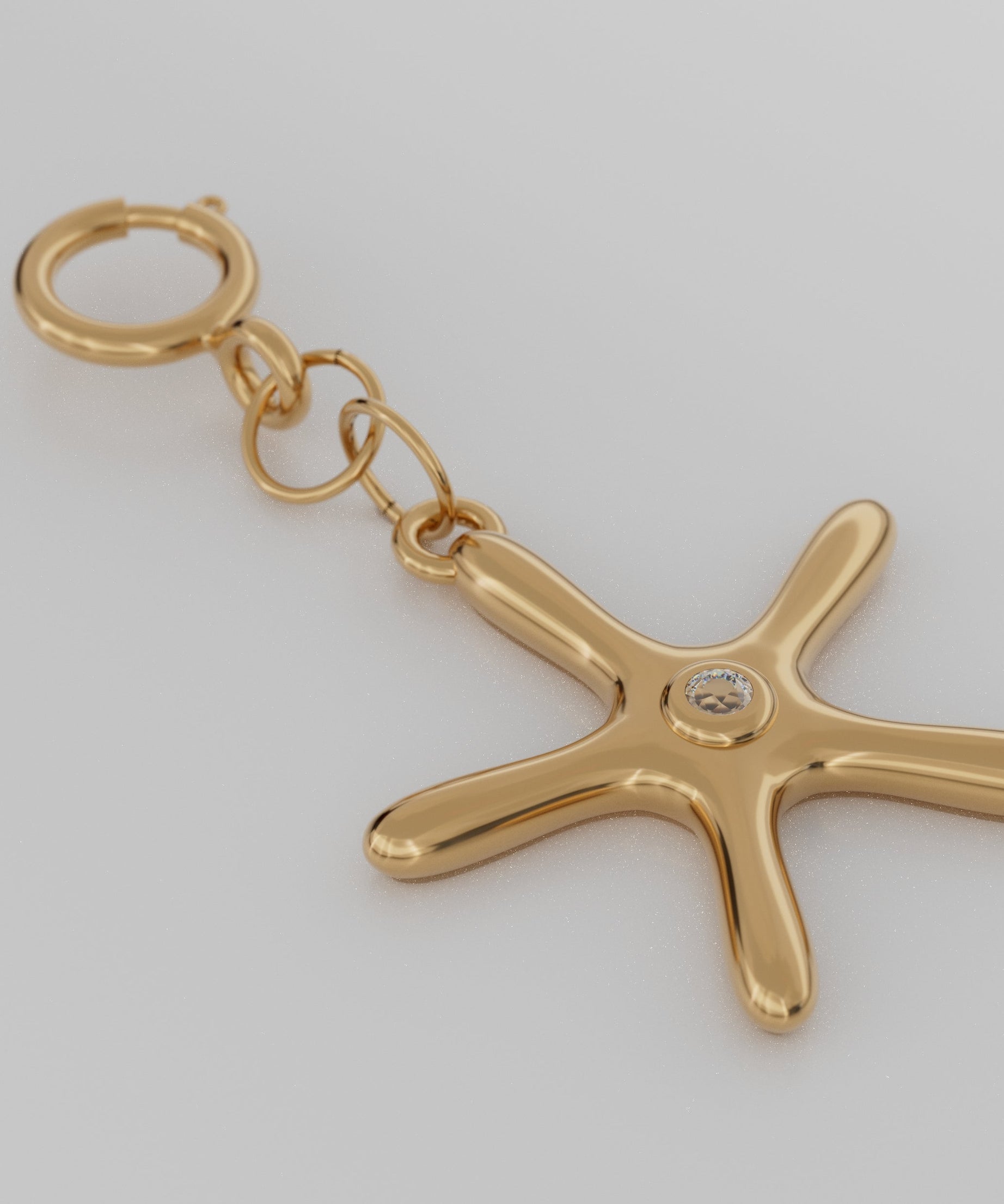 18K Gold G Star with Diamond