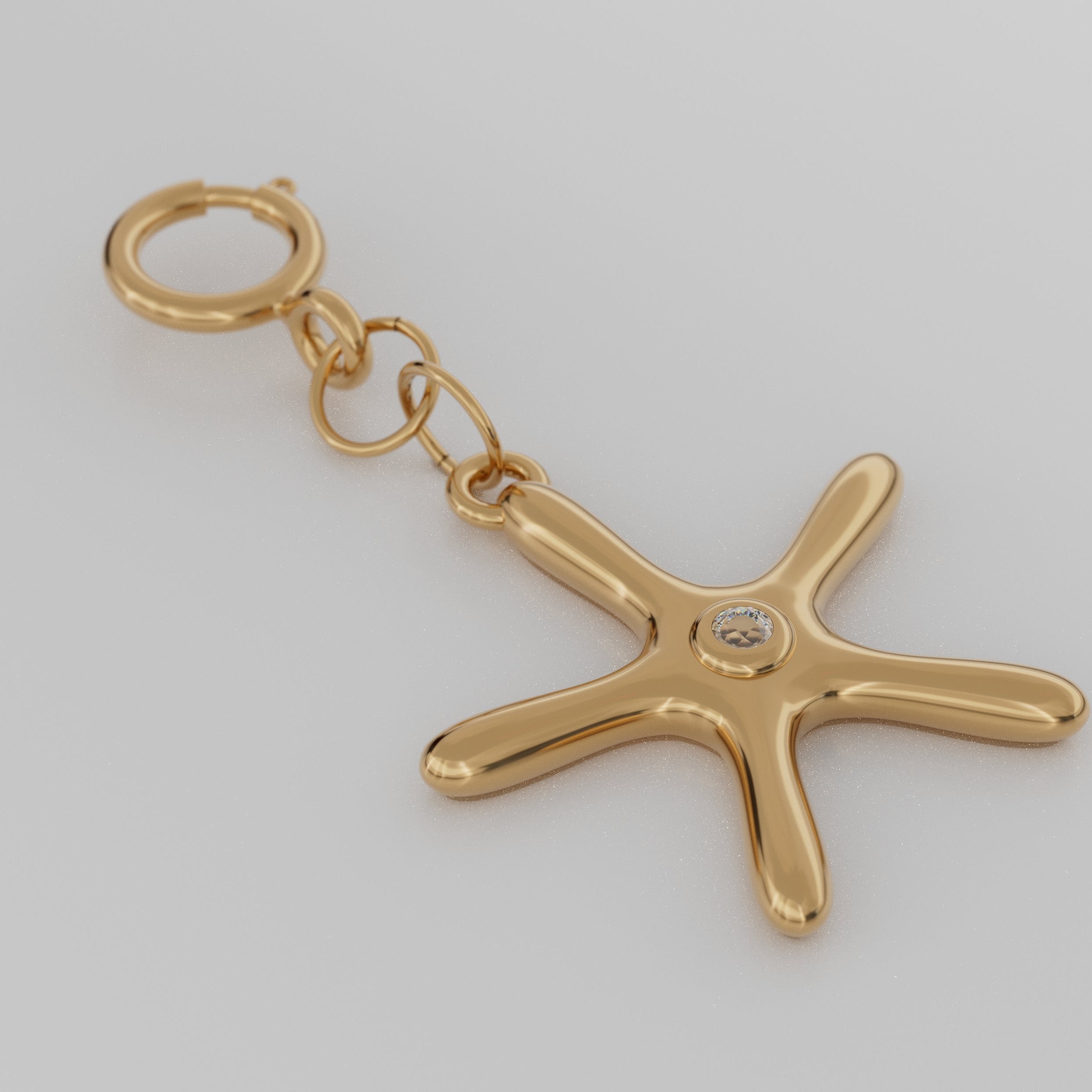 18K Gold G Star with Diamond