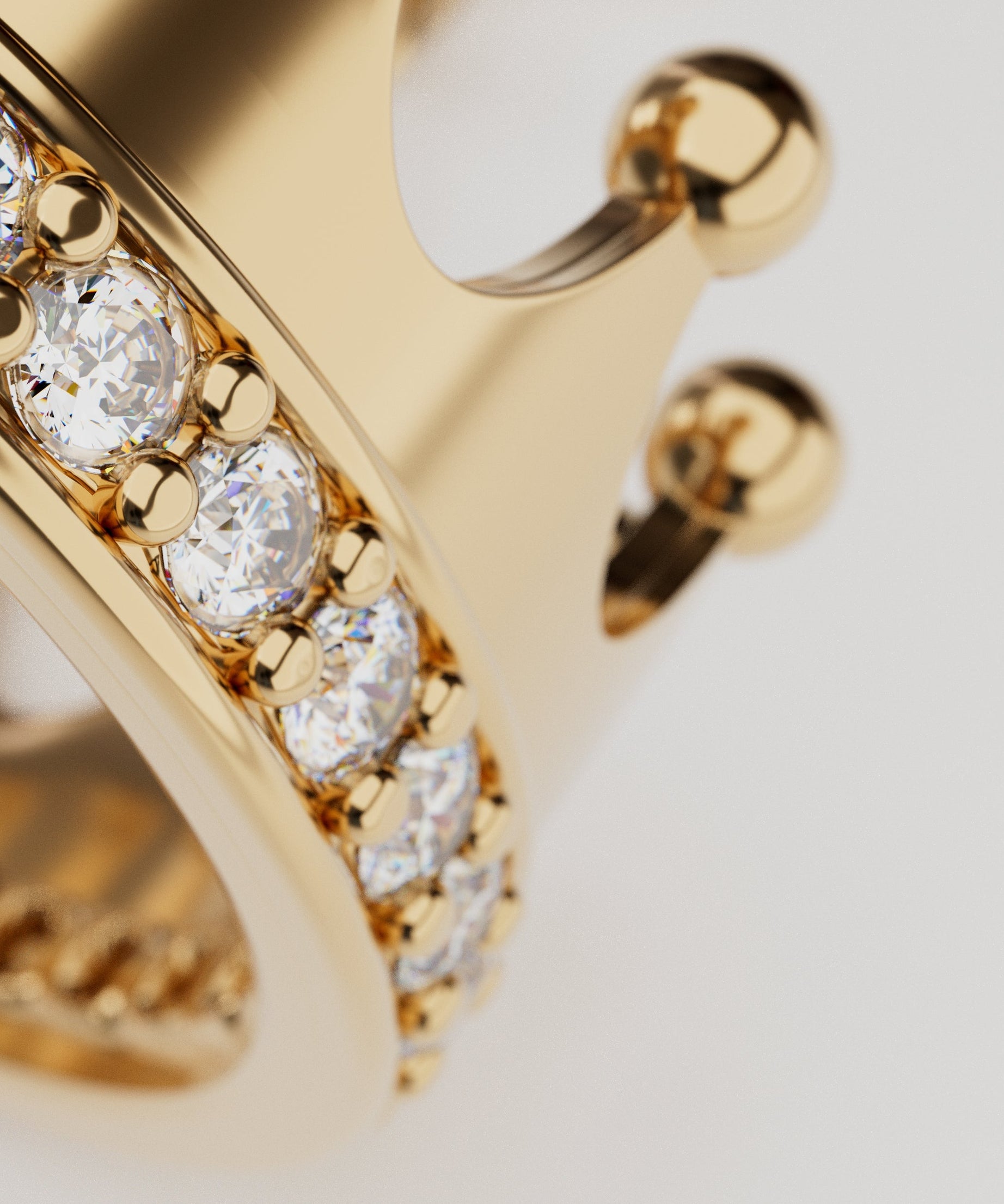18k Gold Timeless Crown Encrusted with Diamonds