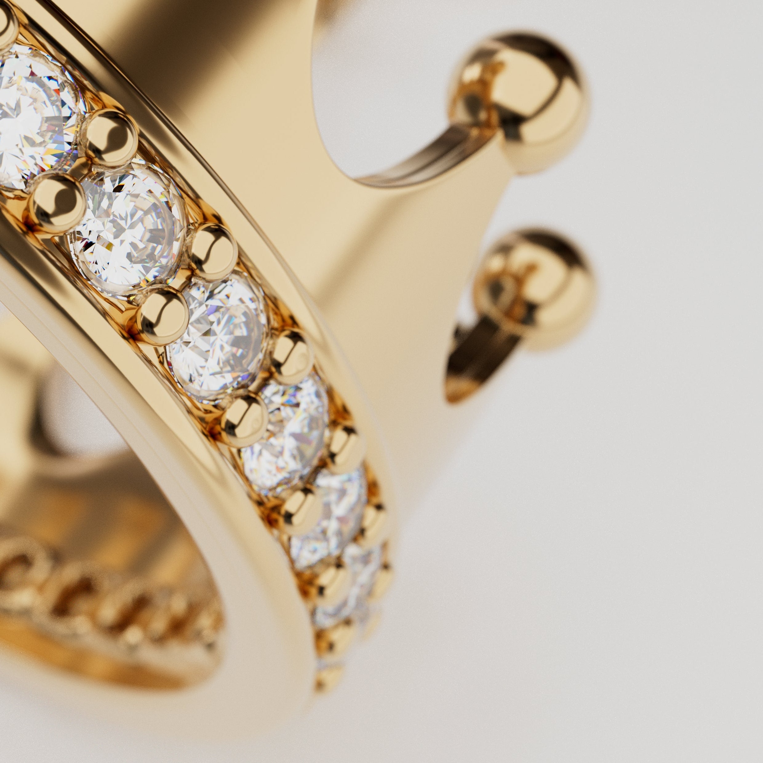 18k Gold Timeless Crown Encrusted with Diamonds