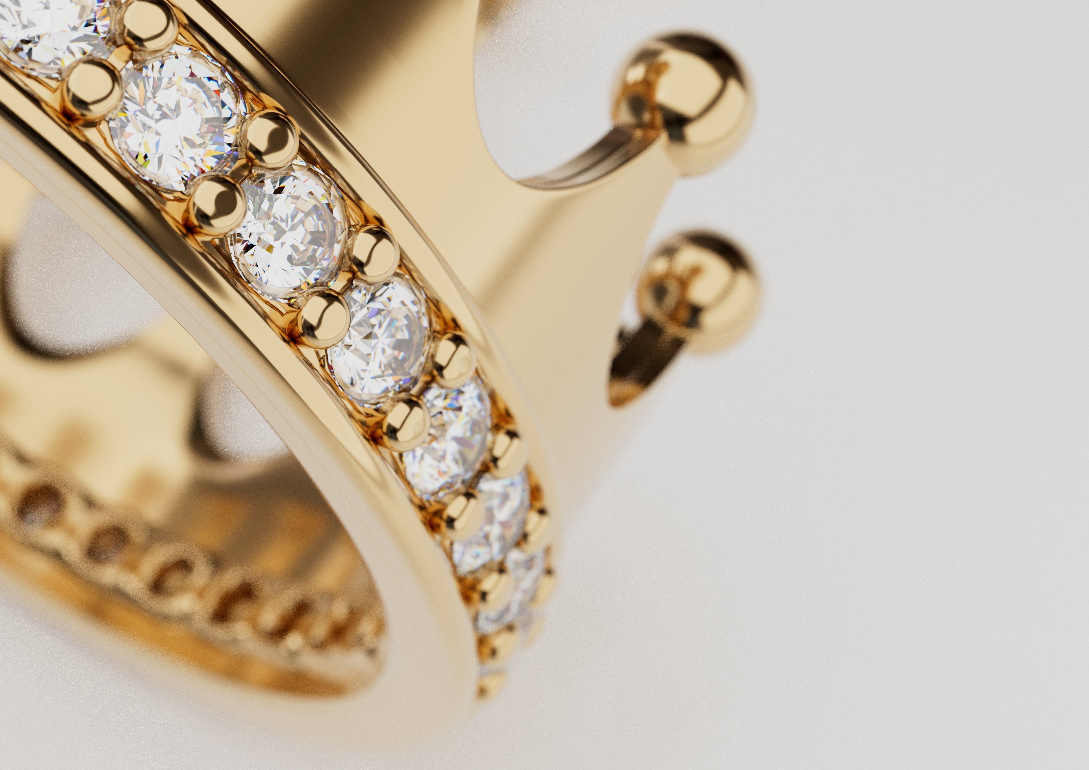 18k Gold Timeless Crown Encrusted with Diamonds