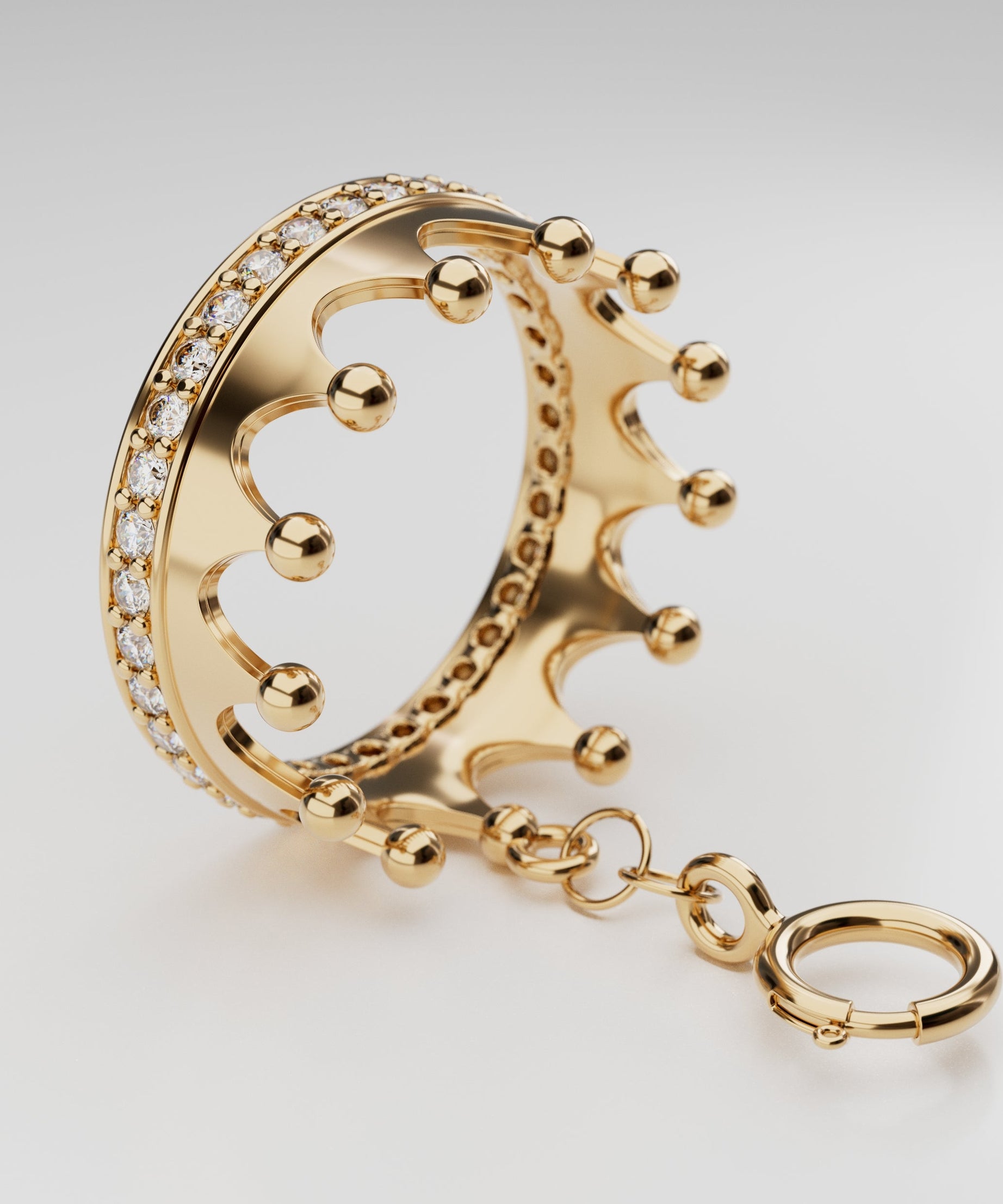 18k Gold Timeless Crown Encrusted with Diamonds