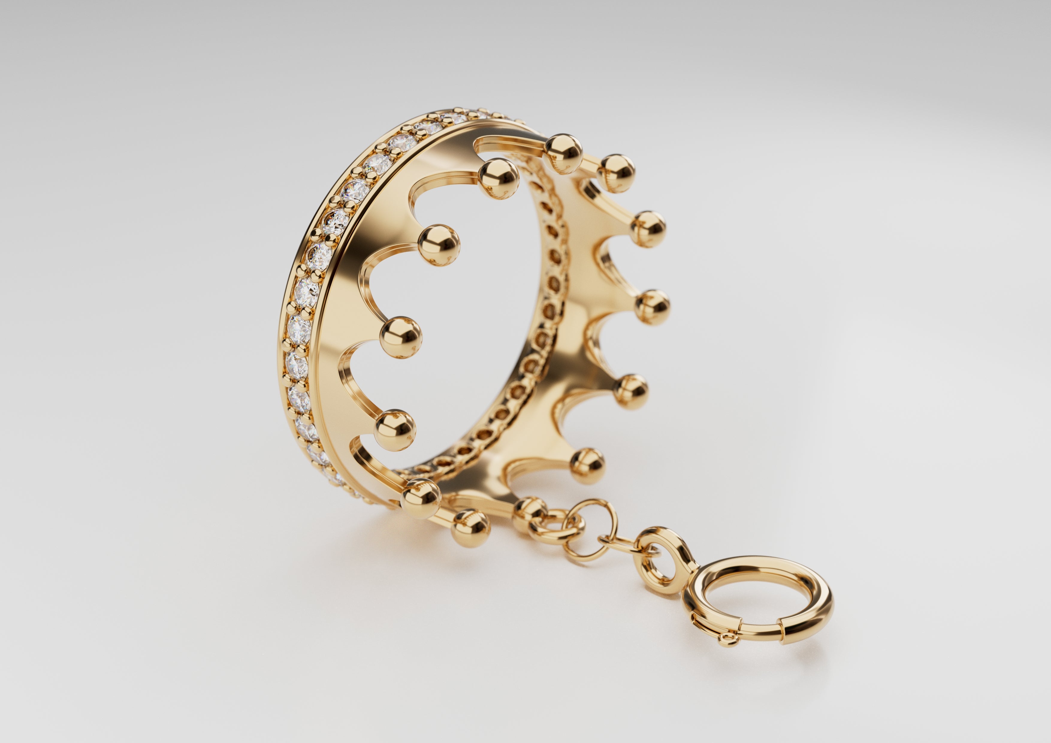 18k Gold Timeless Crown Encrusted with Diamonds