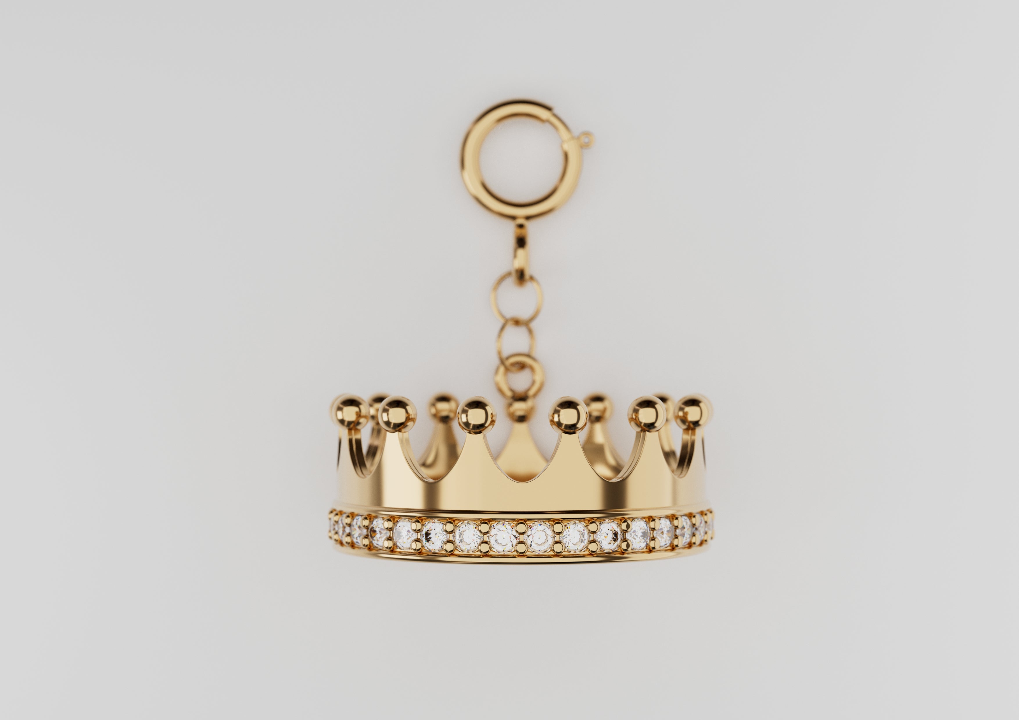 18k Gold Timeless Crown Encrusted with Diamonds