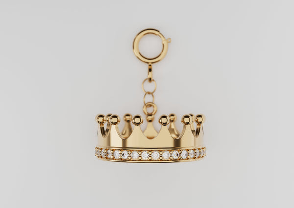 18k Gold Timeless Crown Encrusted with Diamonds