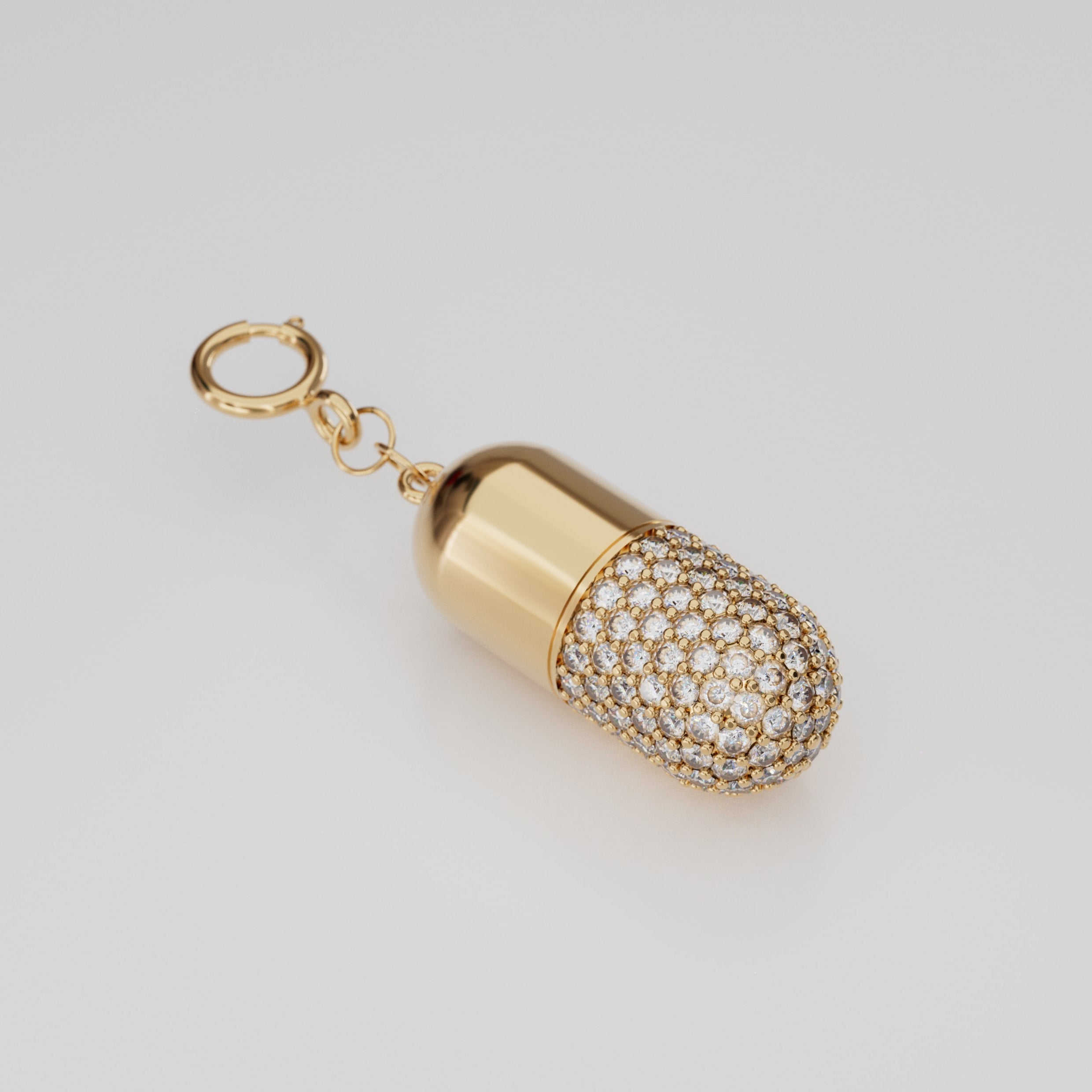 18k Gold Pill Encrusted with Diamonds