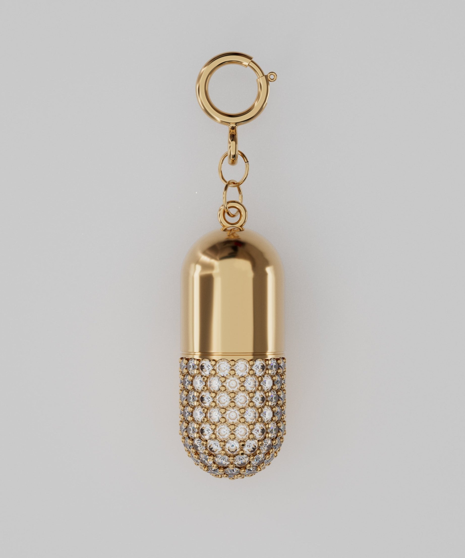 18k Gold Pill Encrusted with Diamonds