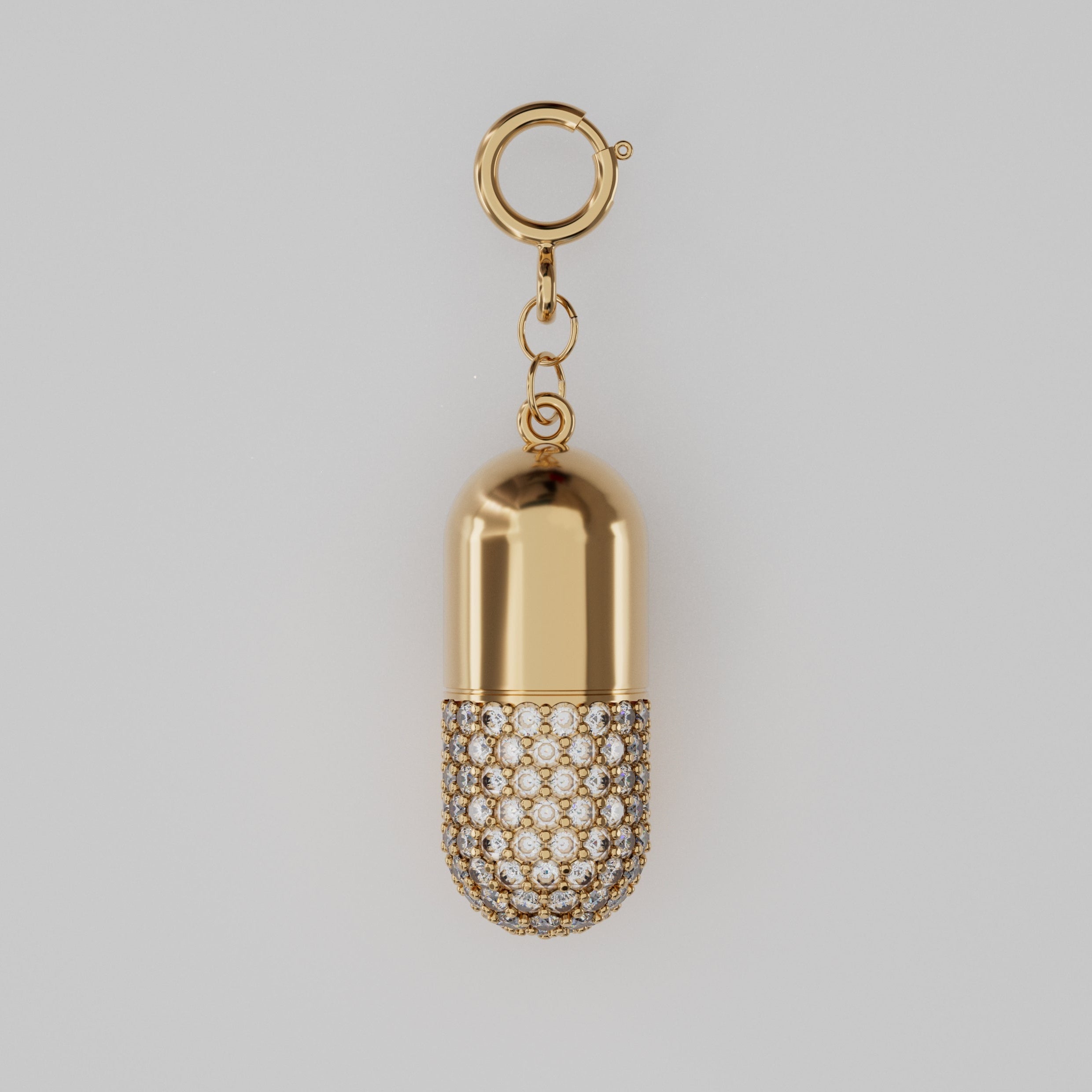 18k Gold Pill Encrusted with Diamonds