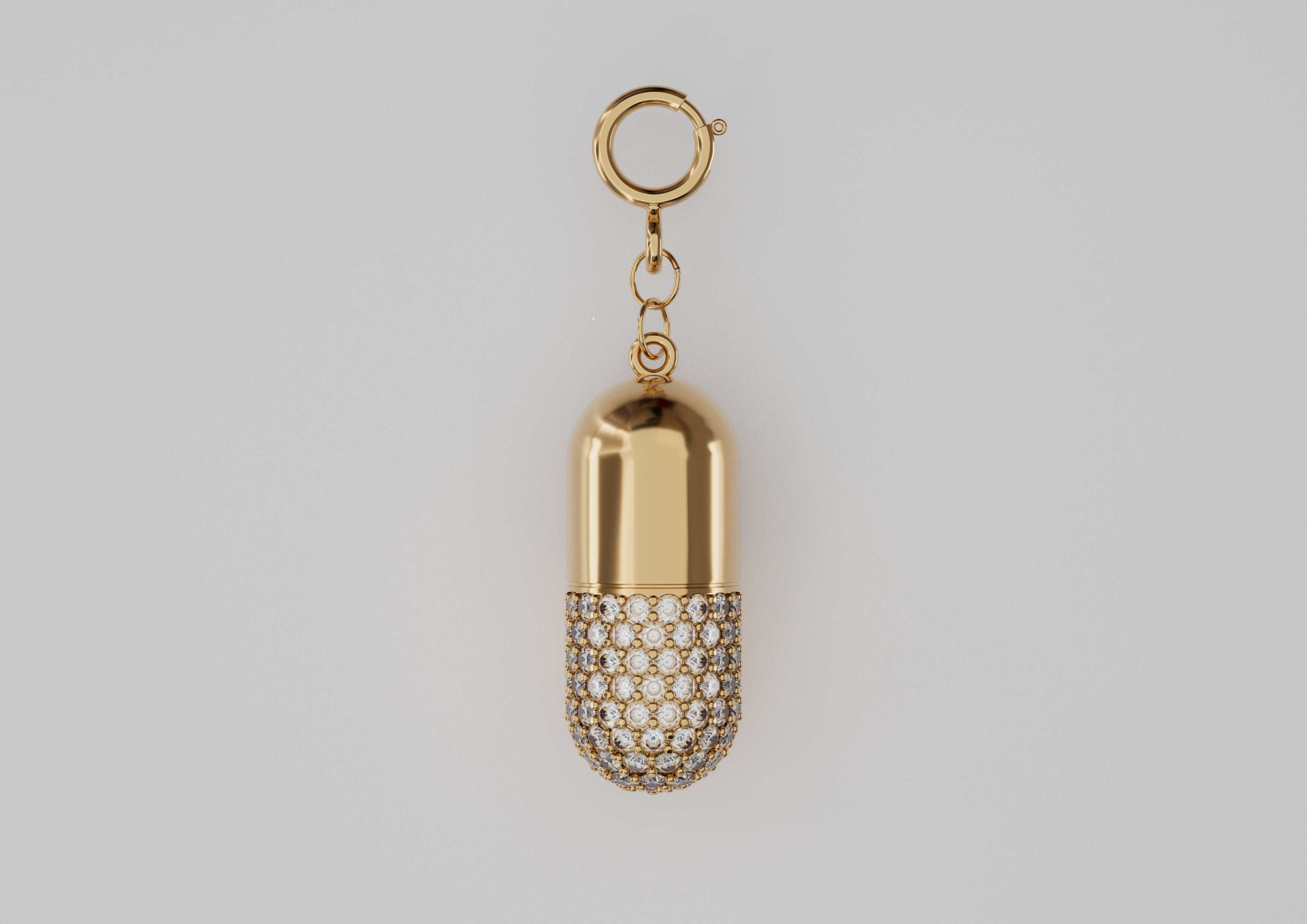 18k Gold Pill Encrusted with Diamonds