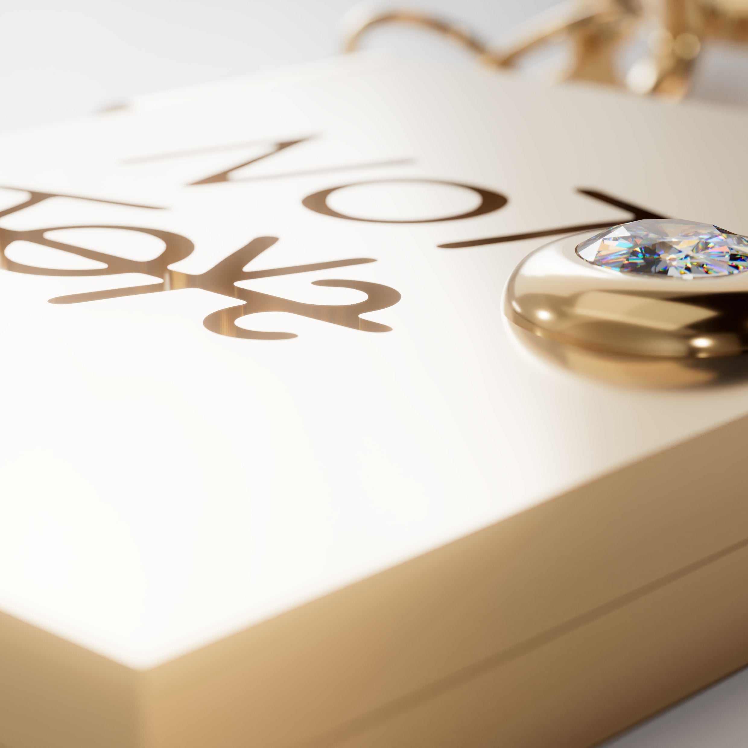 18K Gold Not Toys Book with Diamond