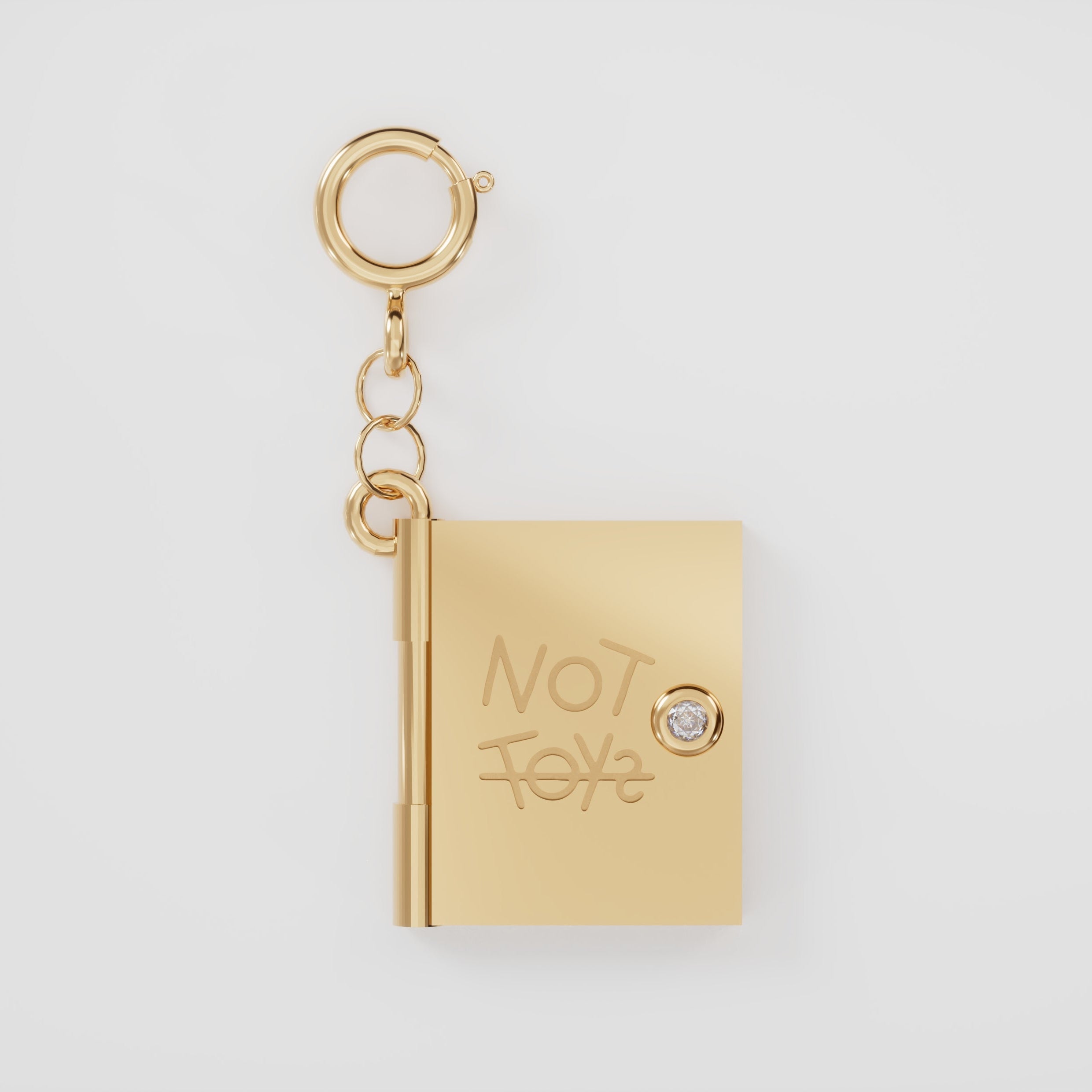 18K Gold Not Toys Book with Diamond