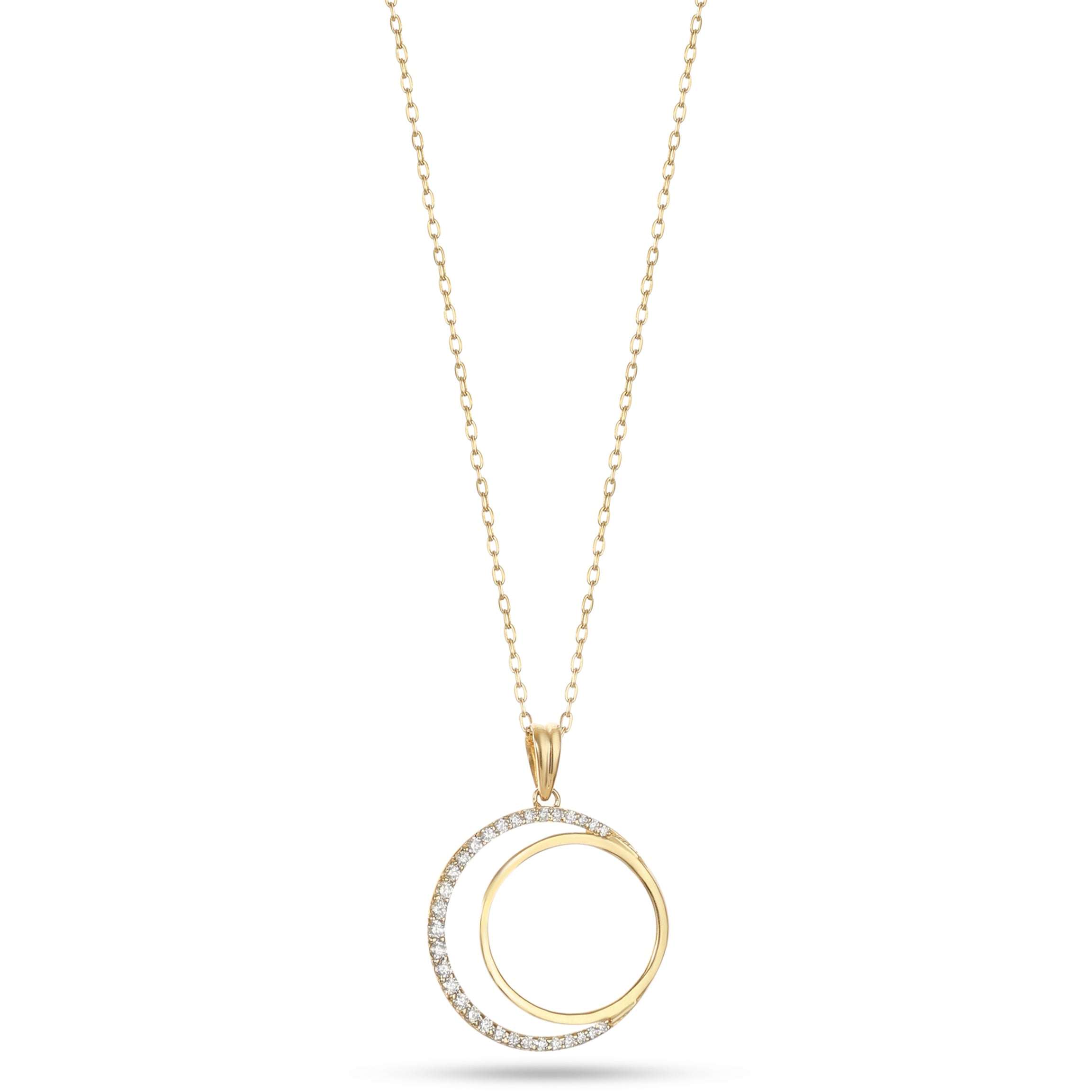 18K Yellow Gold Quarter Gold Pound Frame Diamond Necklace - S-P681S