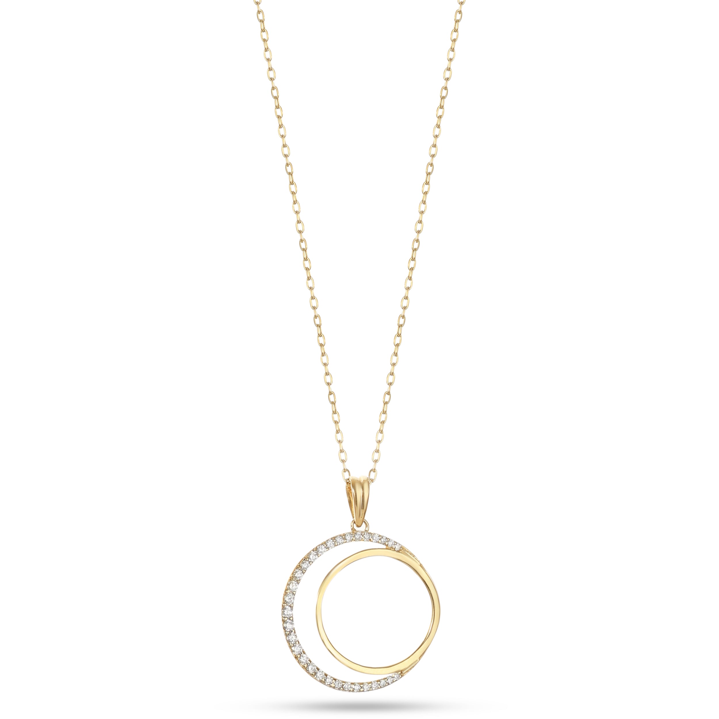 18K Yellow Gold Quarter Gold Pound Frame Diamond Necklace - S-P681S