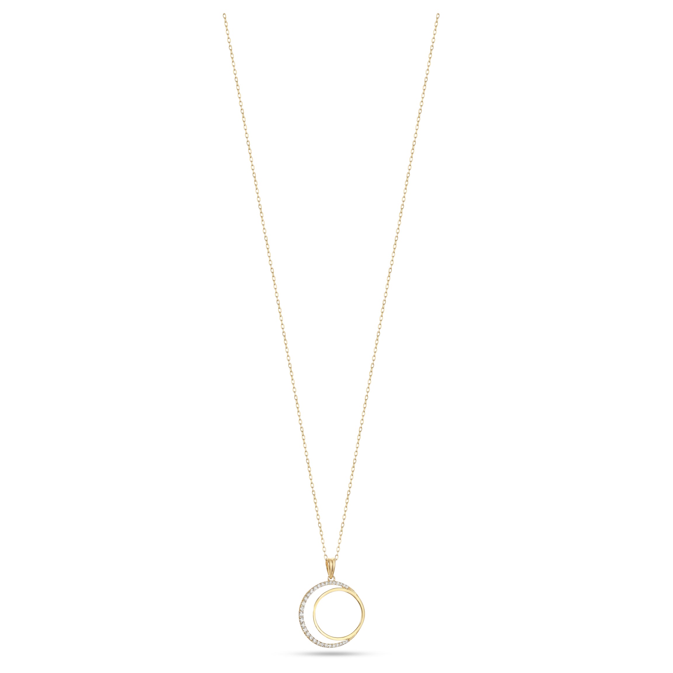 18K Yellow Gold Quarter Gold Pound Frame Diamond Necklace - S-P681S