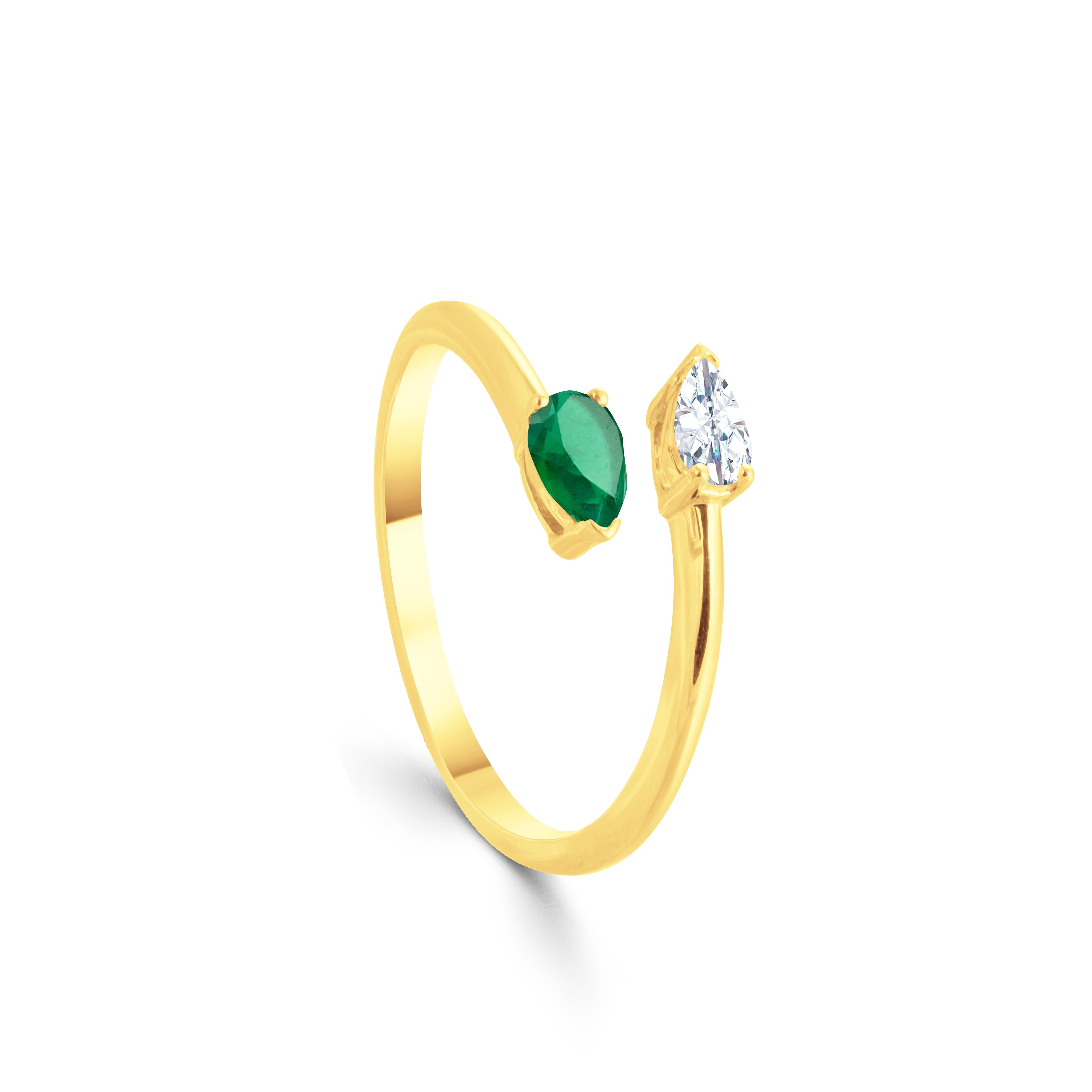 Beautiful Diamond Ring fits you Emerald stone in 18K Diamond Ring - S-R105B