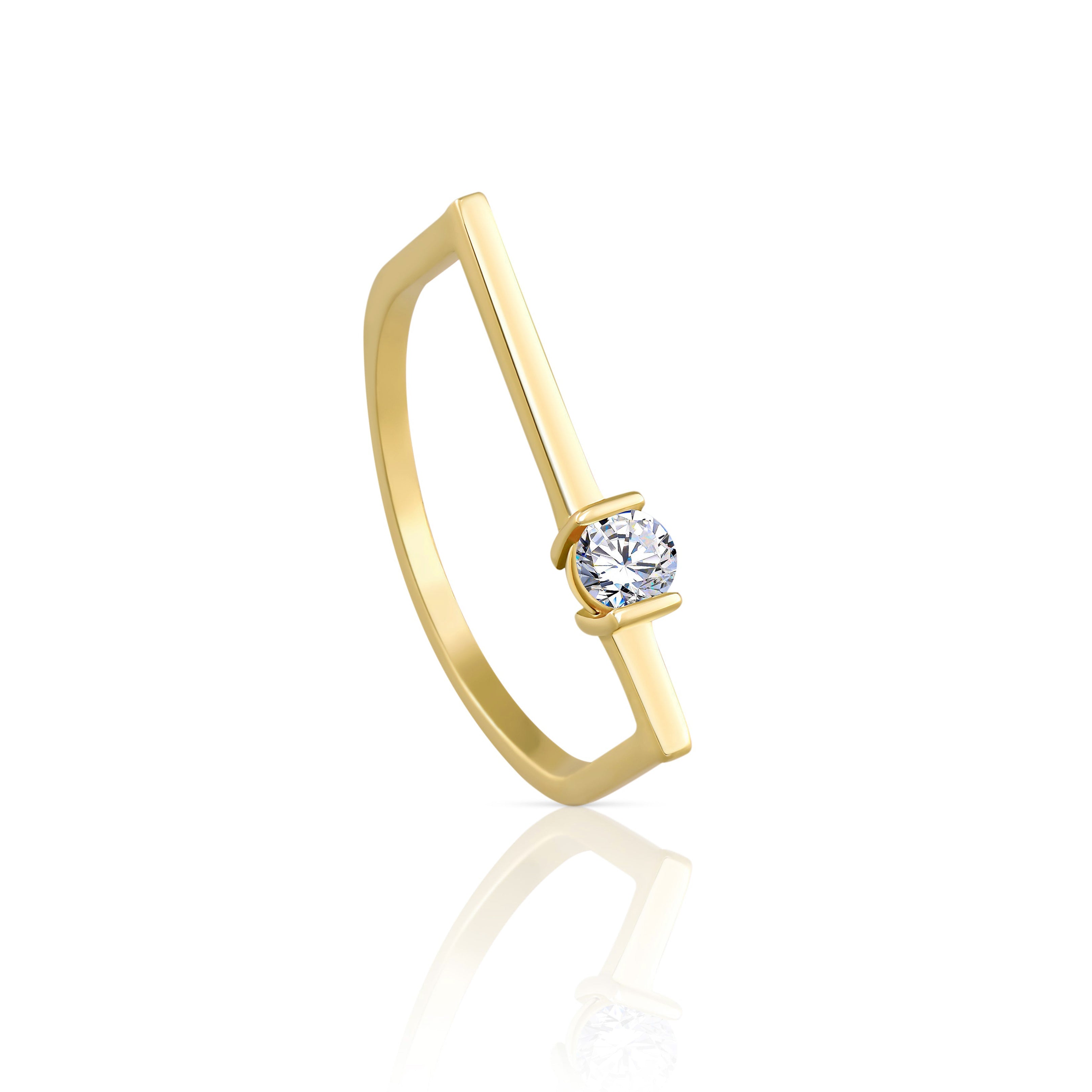 Special offer Irregular precious promise  Rings in Yellow 18 K Gold - S-R159X
