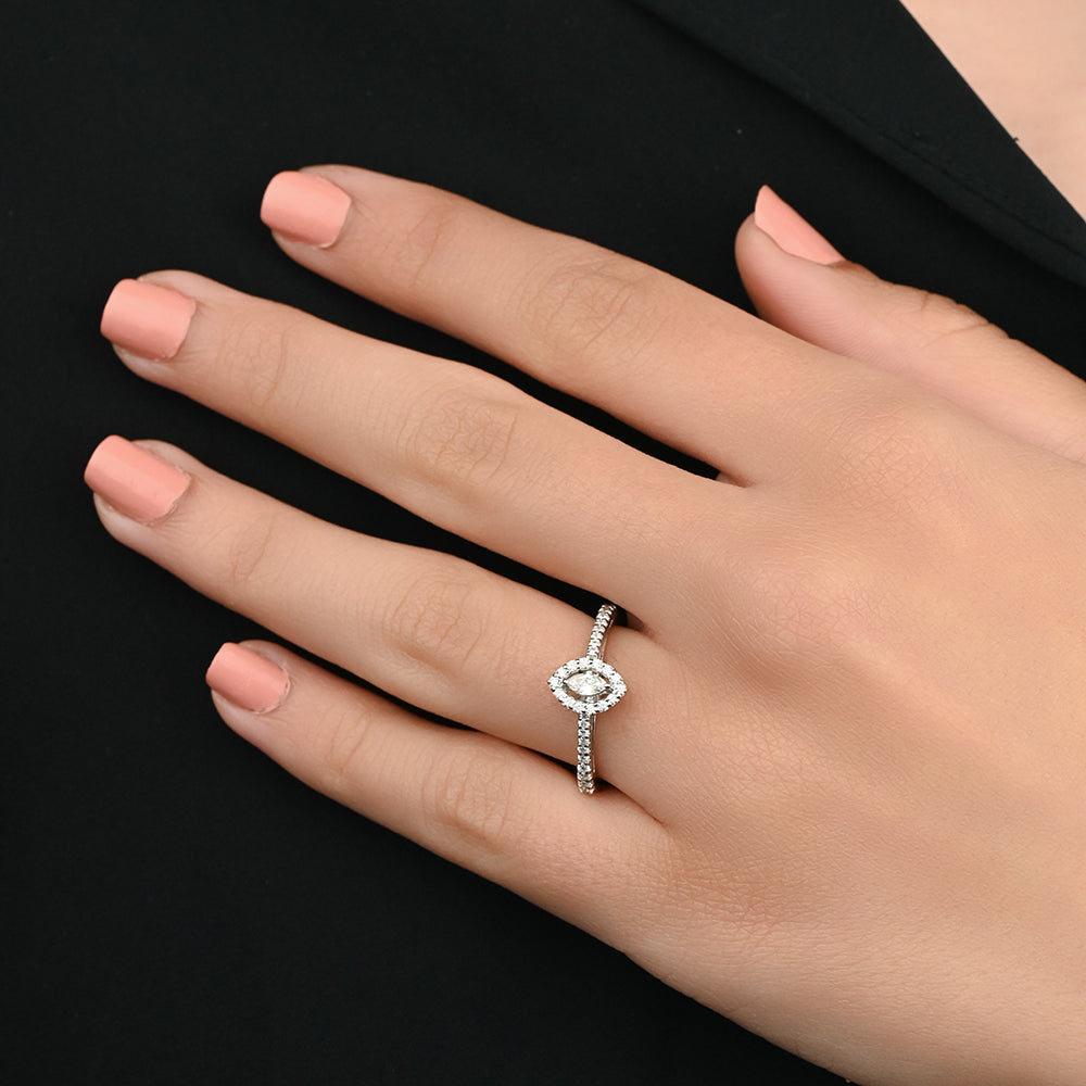 Solitaire ring with center Marquise diamond - S-R310X