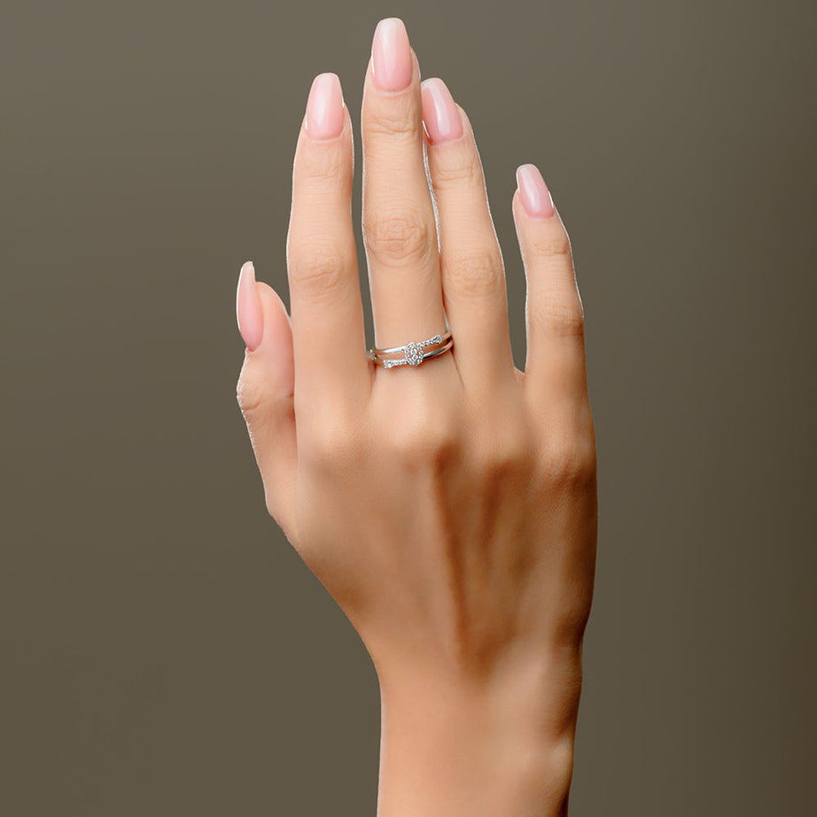 18K White Solitaire Diamond Ring - S-R326S