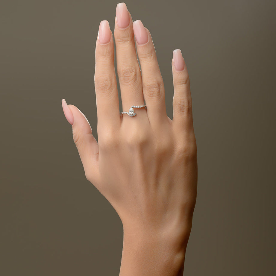18K White Precious Diamond Ring - S-R346X