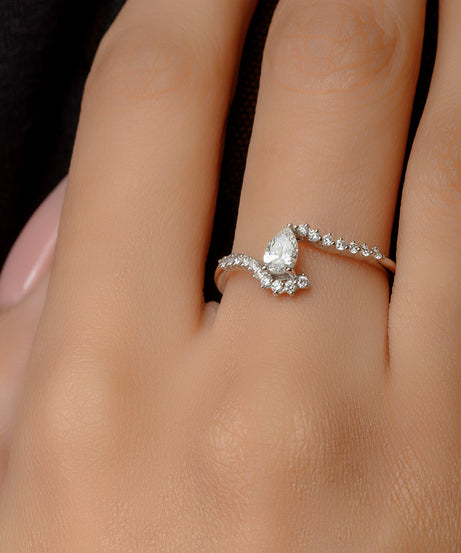 18K White Precious Diamond Ring - S-R346X