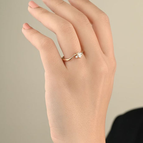 Elegant 2 lines ring 18K Rose gold - S-R349X