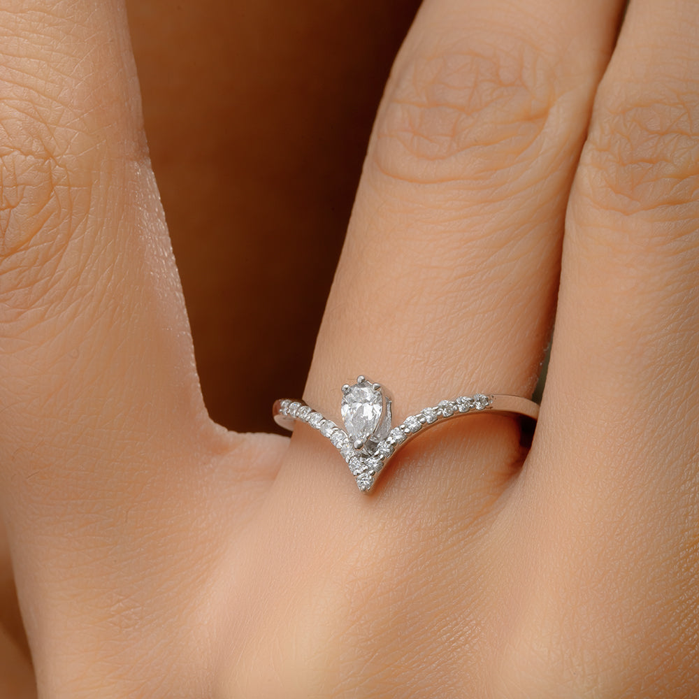 18K White Fine Diamond Ring - S-R351X