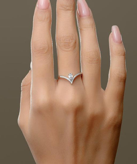 18K White Fine Diamond Ring - S-R351X