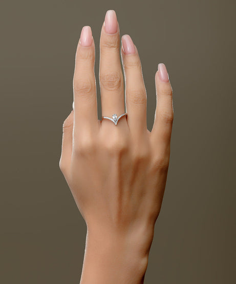 18K White Fine Diamond Ring - S-R351X