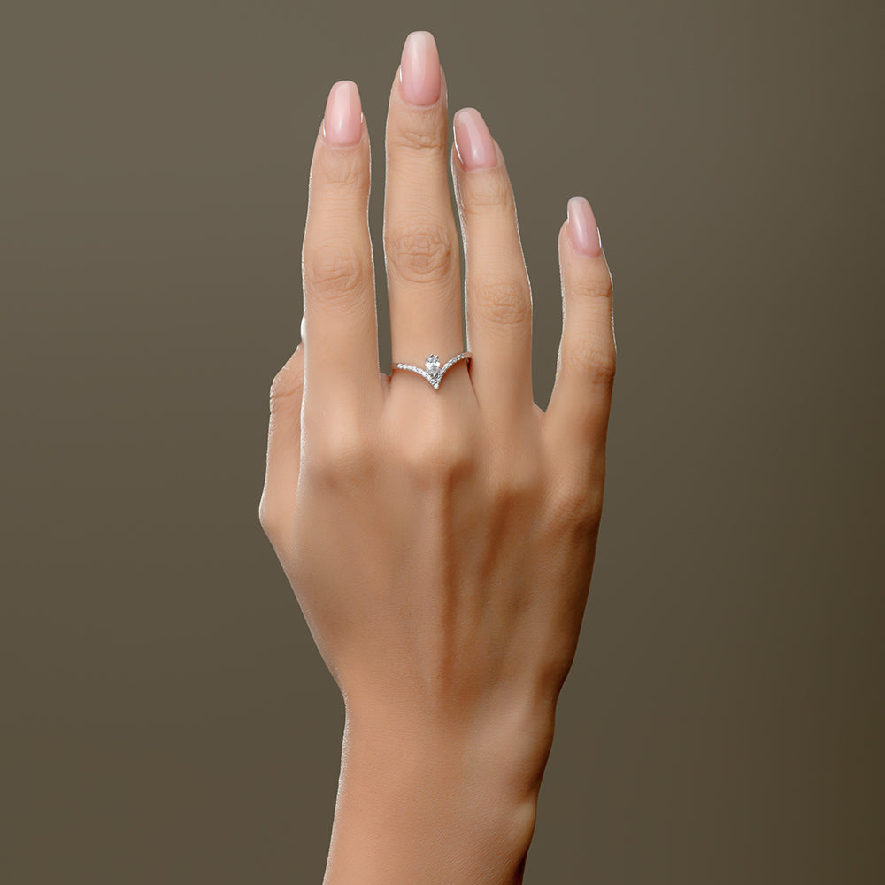 18K White Fine Diamond Ring - S-R351X