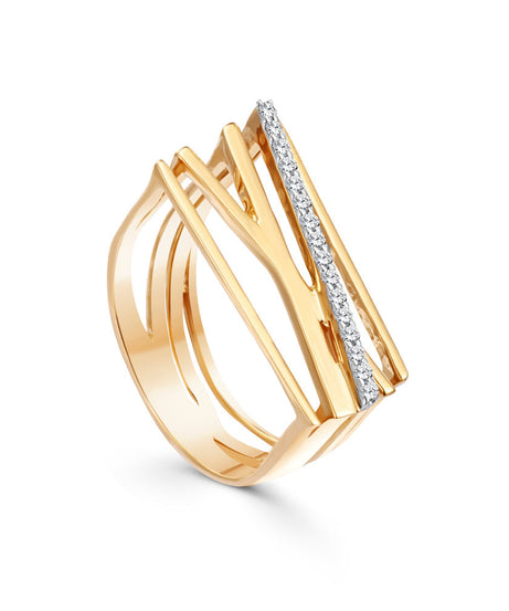 18K Yellow gold Diamond Ring - S-R392S