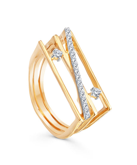 18K Yellow gold Diamond Ring - S-R393S