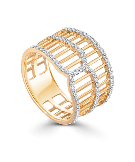 18K Yellow gold Diamond Ring - S-R394S