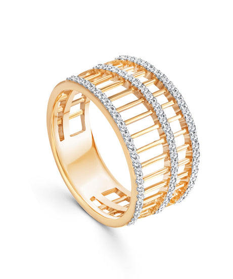 18K Yellow gold Diamond Ring - S-R395S