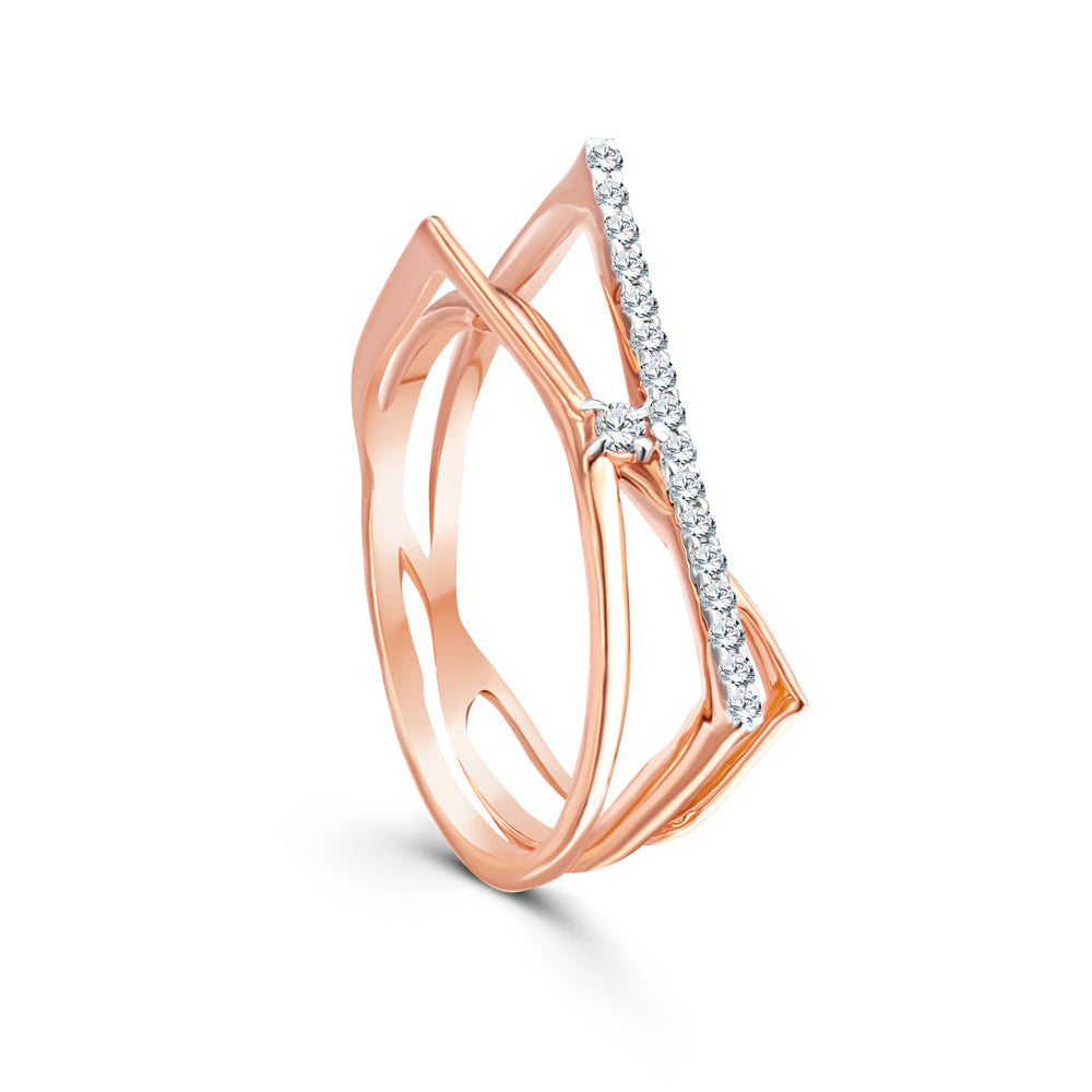 18K Rose gold Diamond Ring - S-R403S