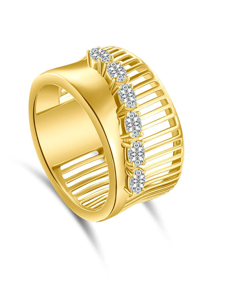 18k Yellow gold Diamond Rings - S-R418S