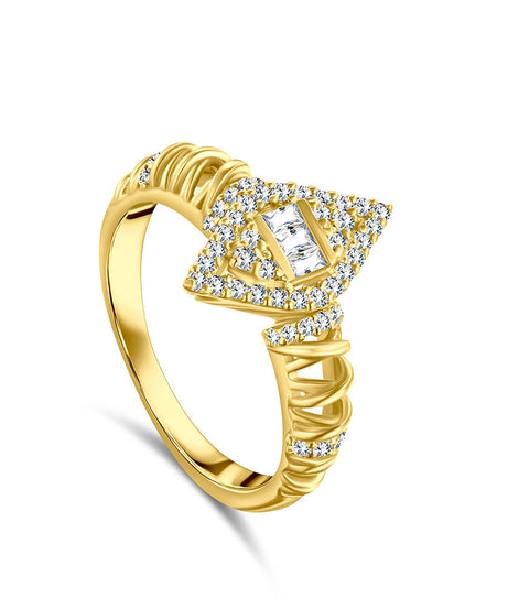 18k Yellow gold Diamond Rings - S-R423S