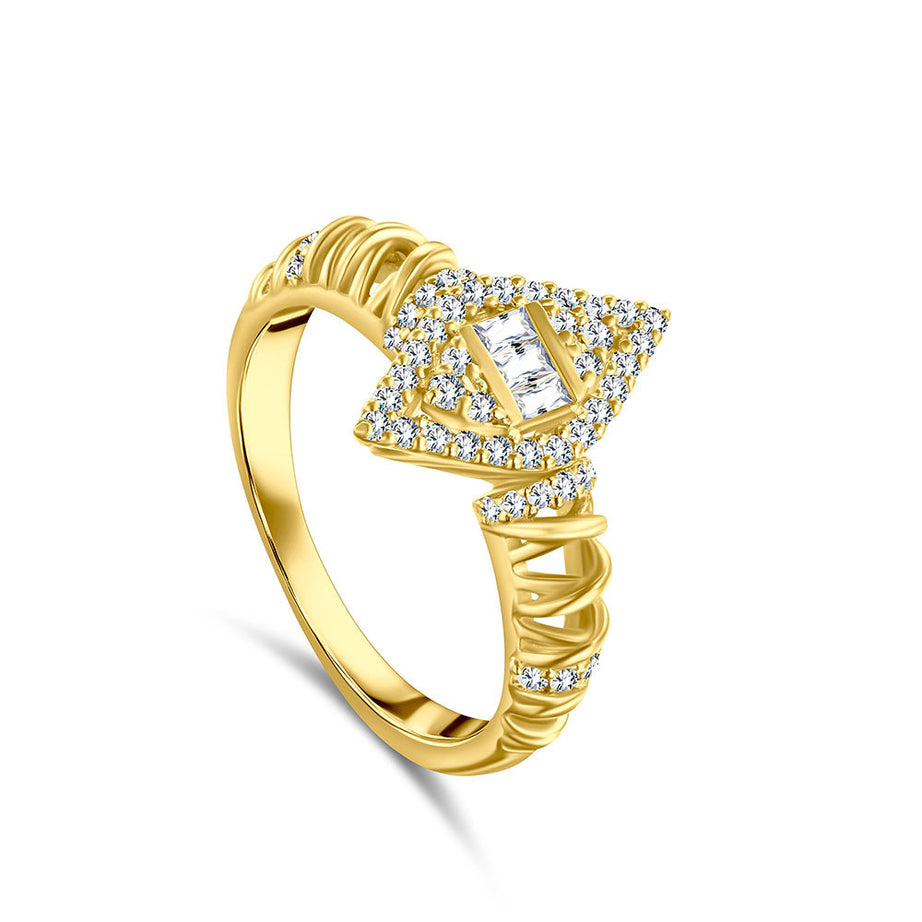 18k Yellow gold Diamond Rings - S-R423S