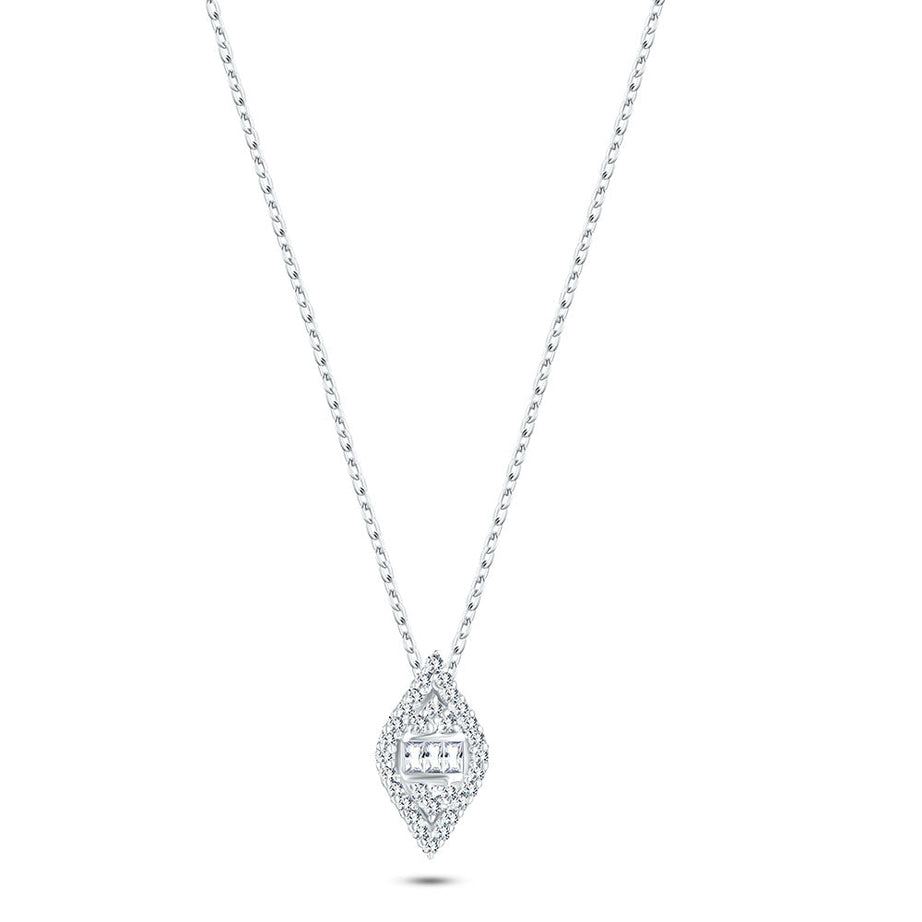 18k White gold Diamond Necklaces - S-R423SP