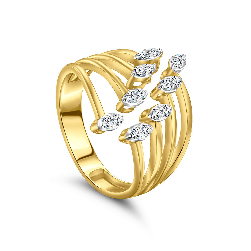 18k Yellow gold Diamond Rings - S-R438S