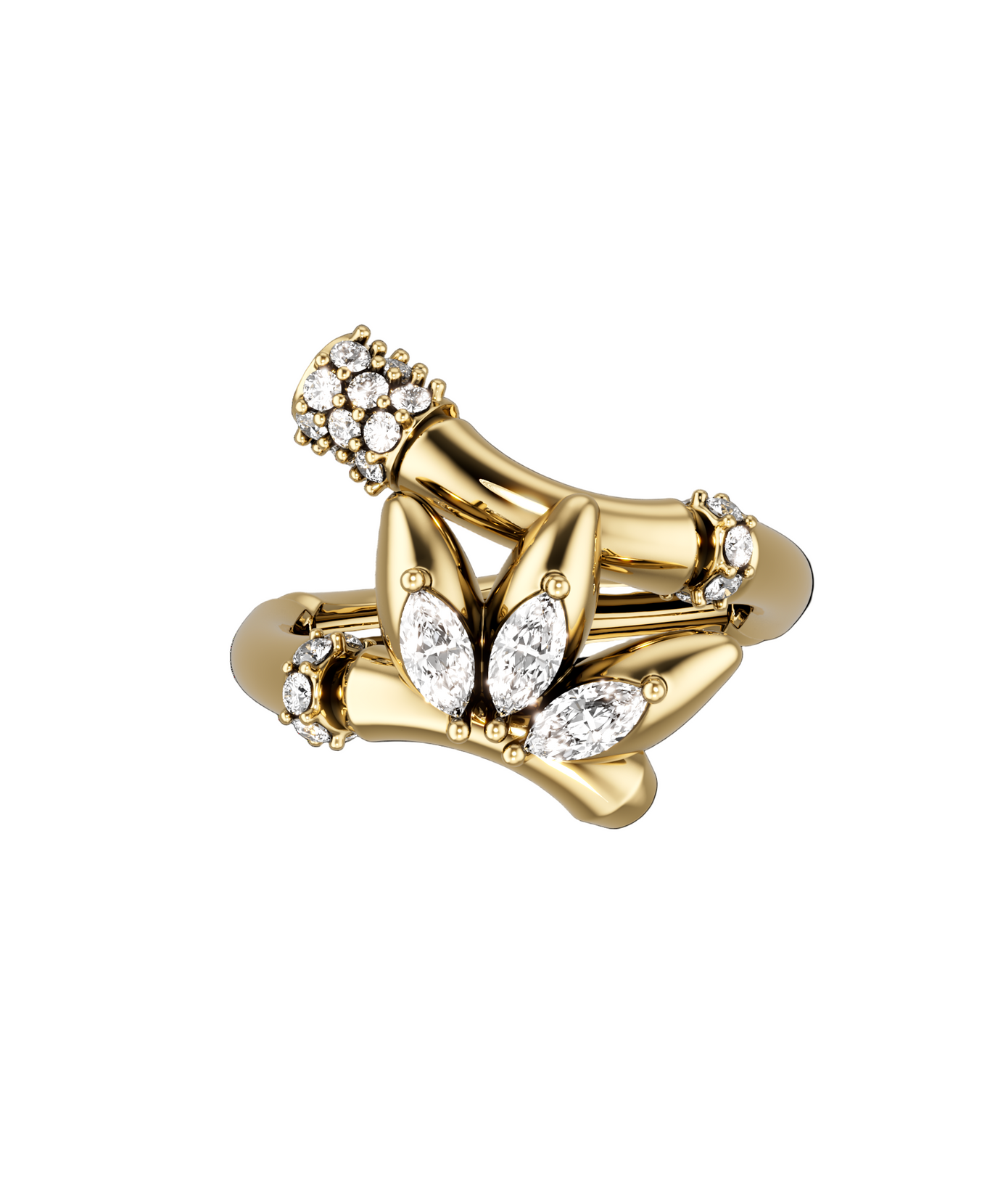 18K Yellow gold Fine Diamond Ring - S-R351X