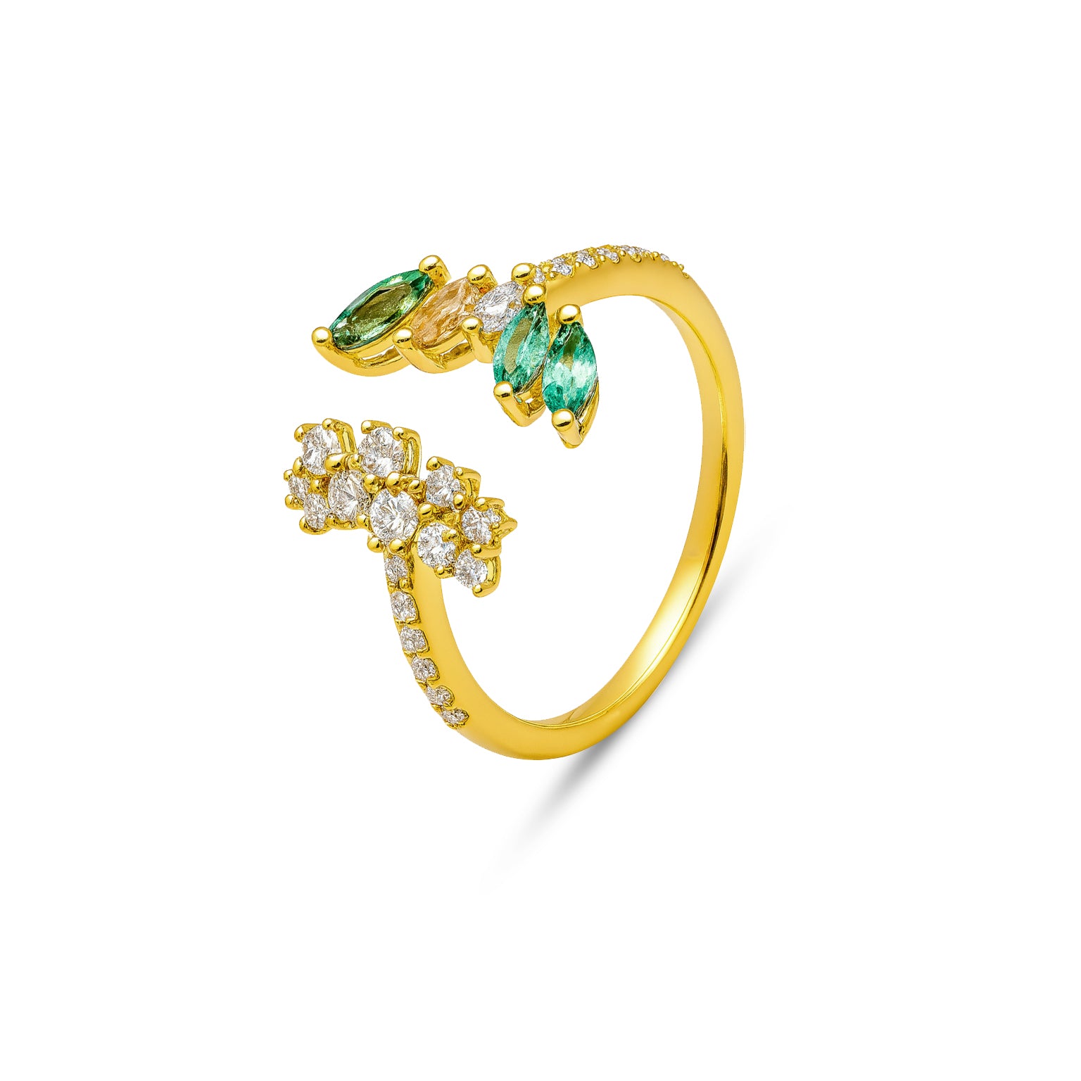 Confetti 18k Yellow Gold Diamond Ring and Multi Colored Stones - S-R481S