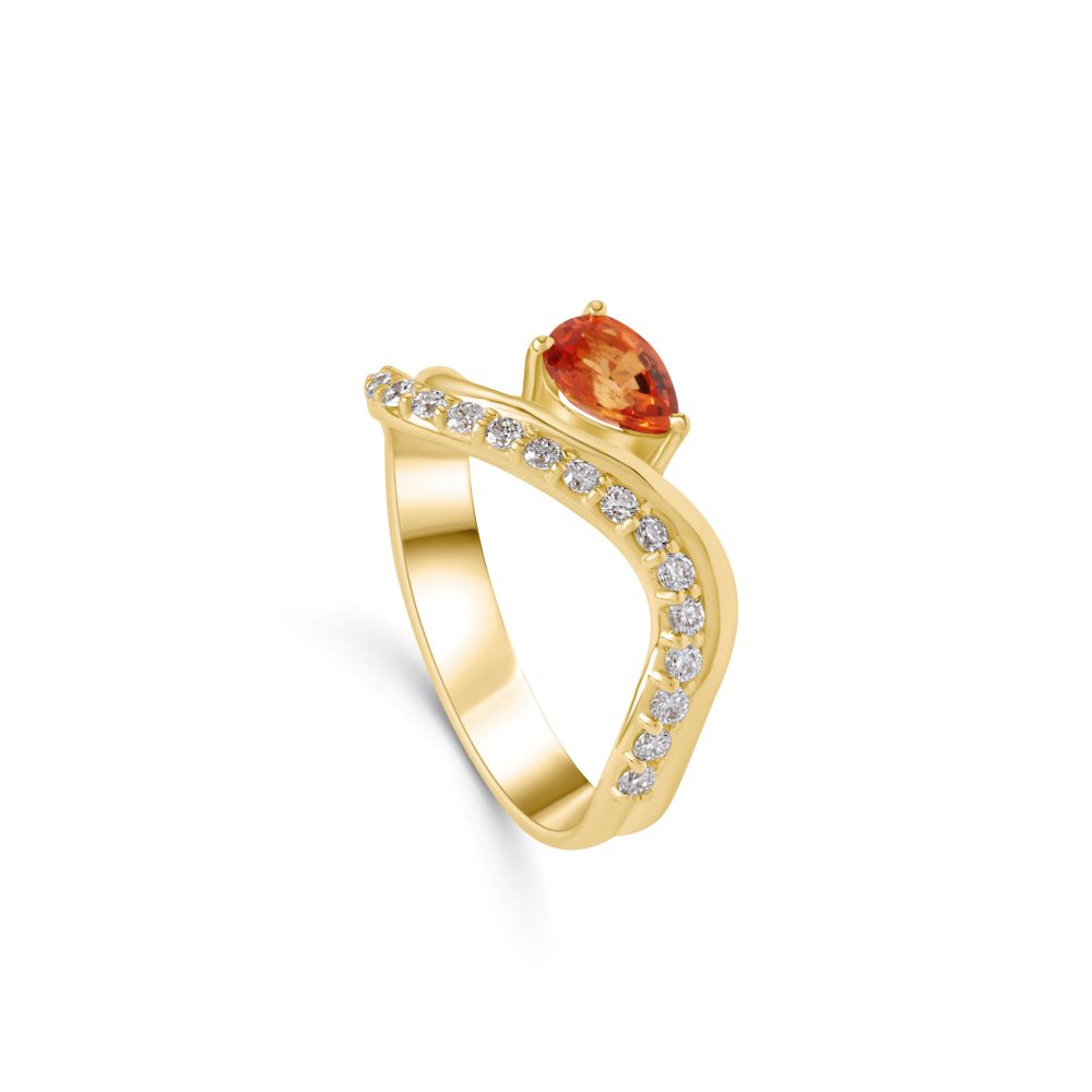 Confetti 18k Yellow Gold Diamond Ring and Multi Colored Stones - S-R483S