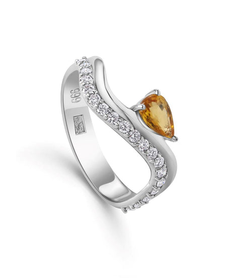 Confetti 18k White Gold Diamond Ring and Multi Colored Stones - S-R483S