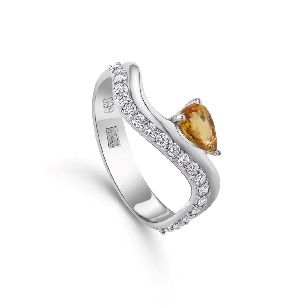 Confetti 18k White Gold Diamond Ring and Multi Colored Stones - S-R483S