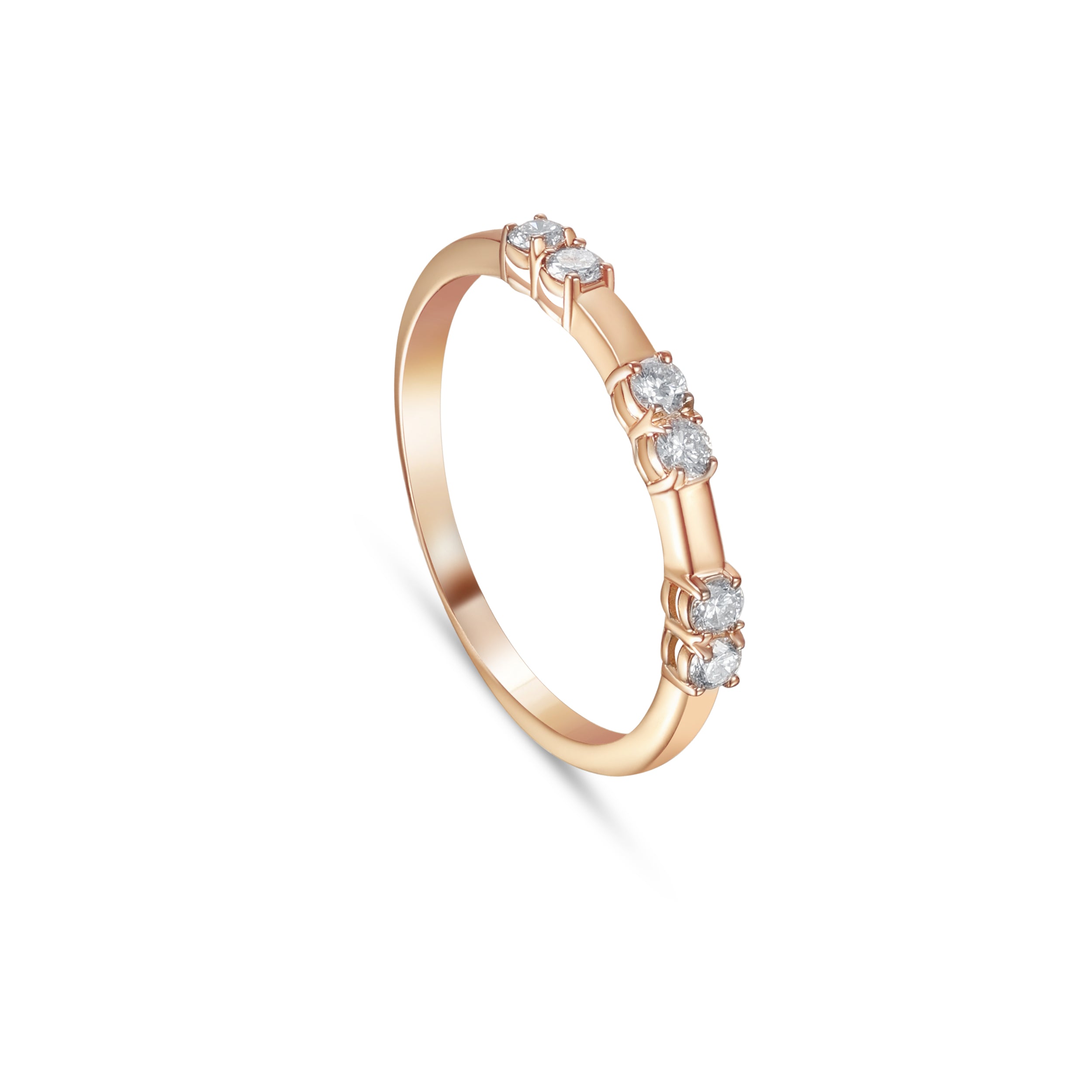 18K Rose Gold Elegant Diamond Ring With Timeless Beauty - S-R614S