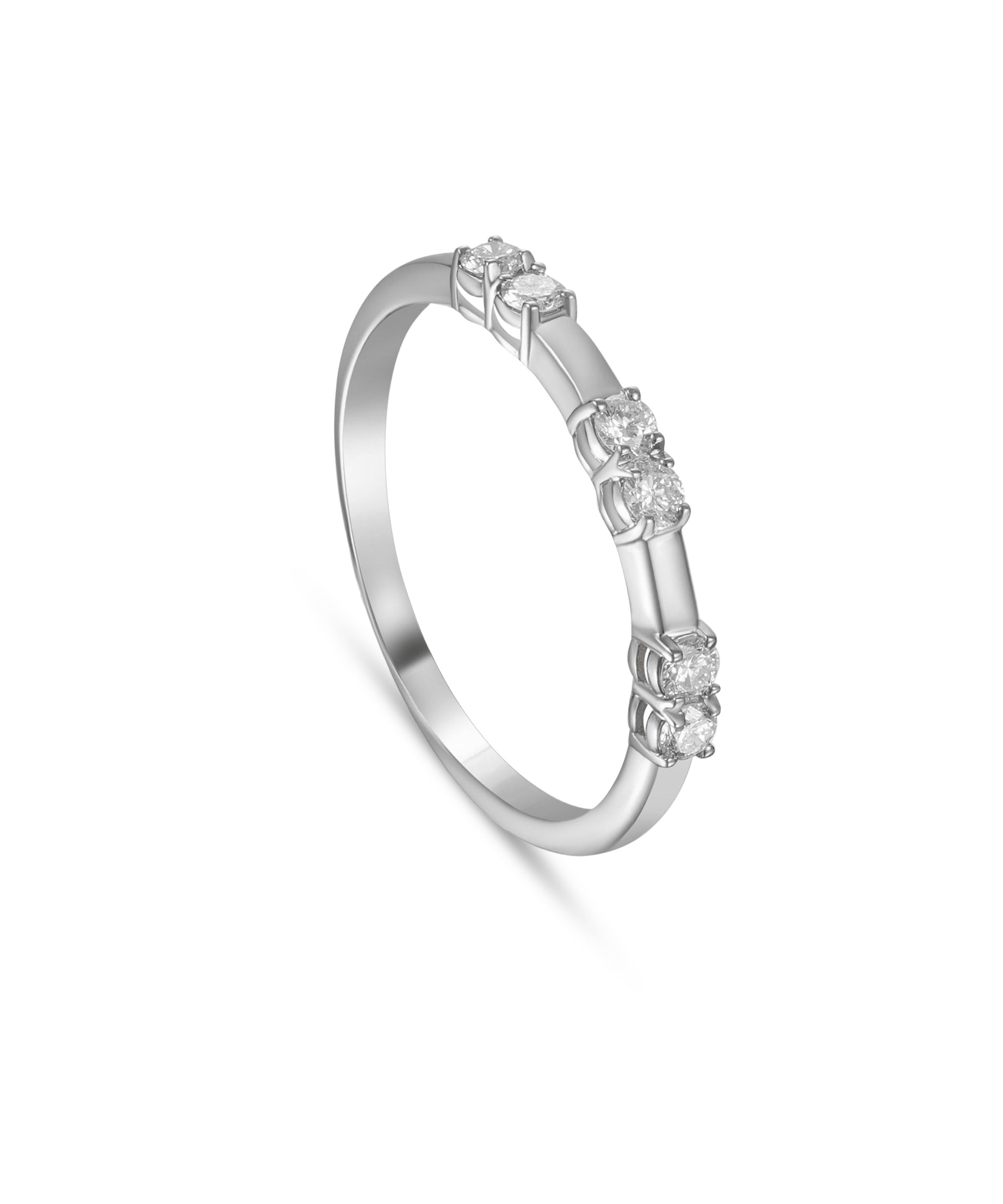 18K White Gold Elegant Diamond Ring With Timeless Beauty - S-R614S